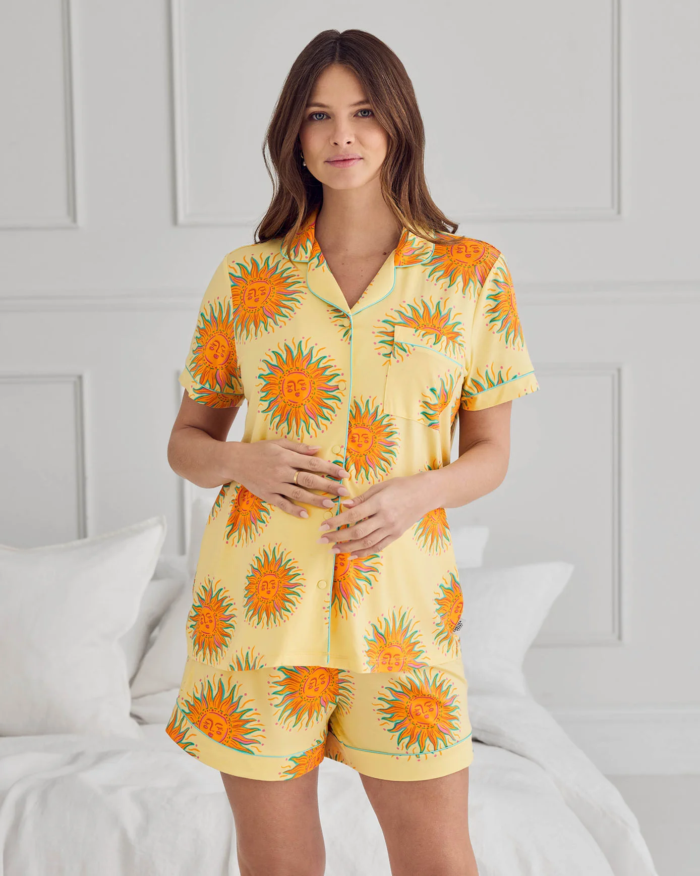 Maternity TENCEL™ Modal Sun Print Short Pyjama Set - Image 3