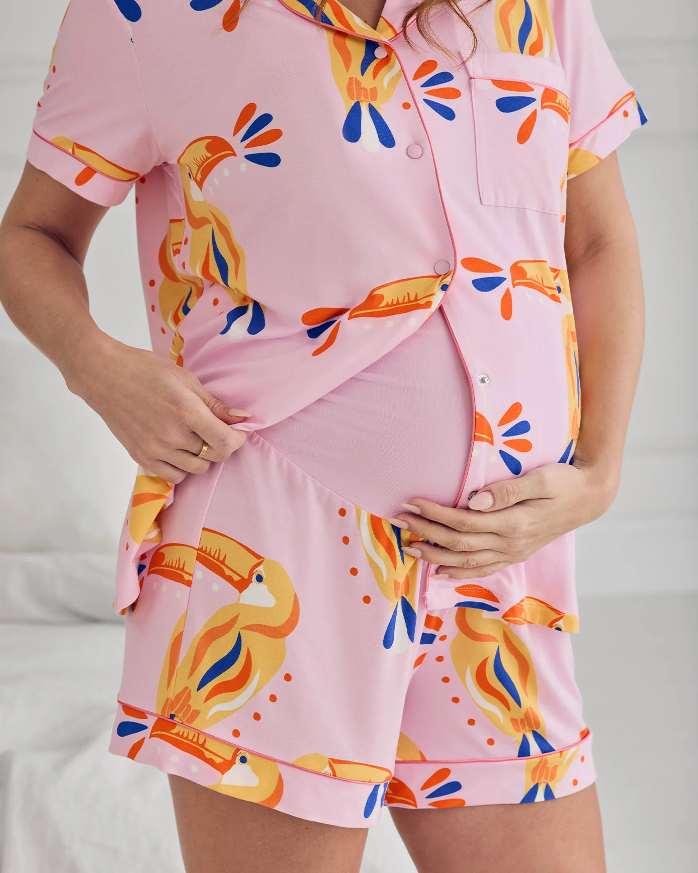 Maternity TENCEL™ Modal Toucan Print Short Pyjama Set - Image 3