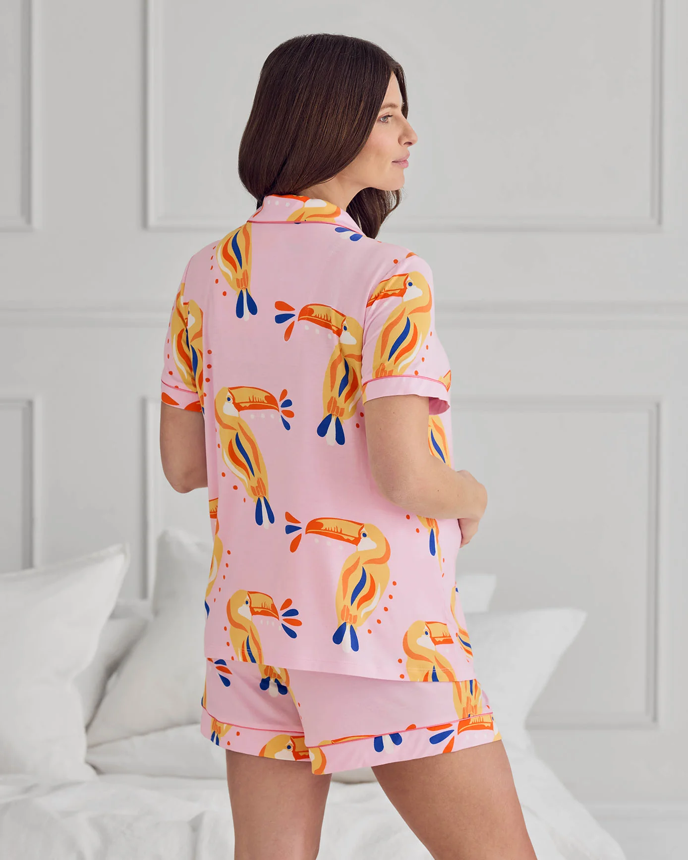 Maternity TENCEL™ Modal Toucan Print Short Pyjama Set - Image 4