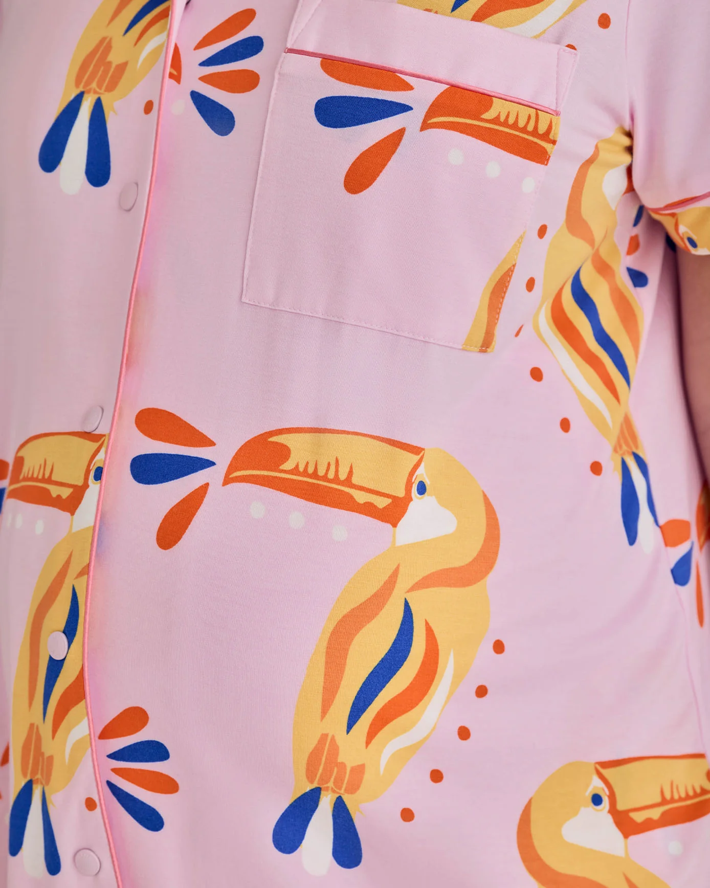 Maternity TENCEL™ Modal Toucan Print Short Pyjama Set - Image 5