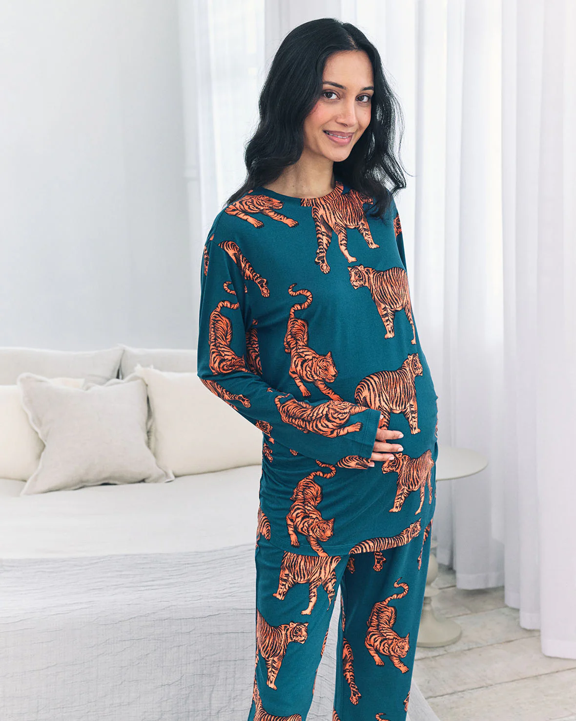 Maternity Tiger Print Long Pyjama Set - Image 4
