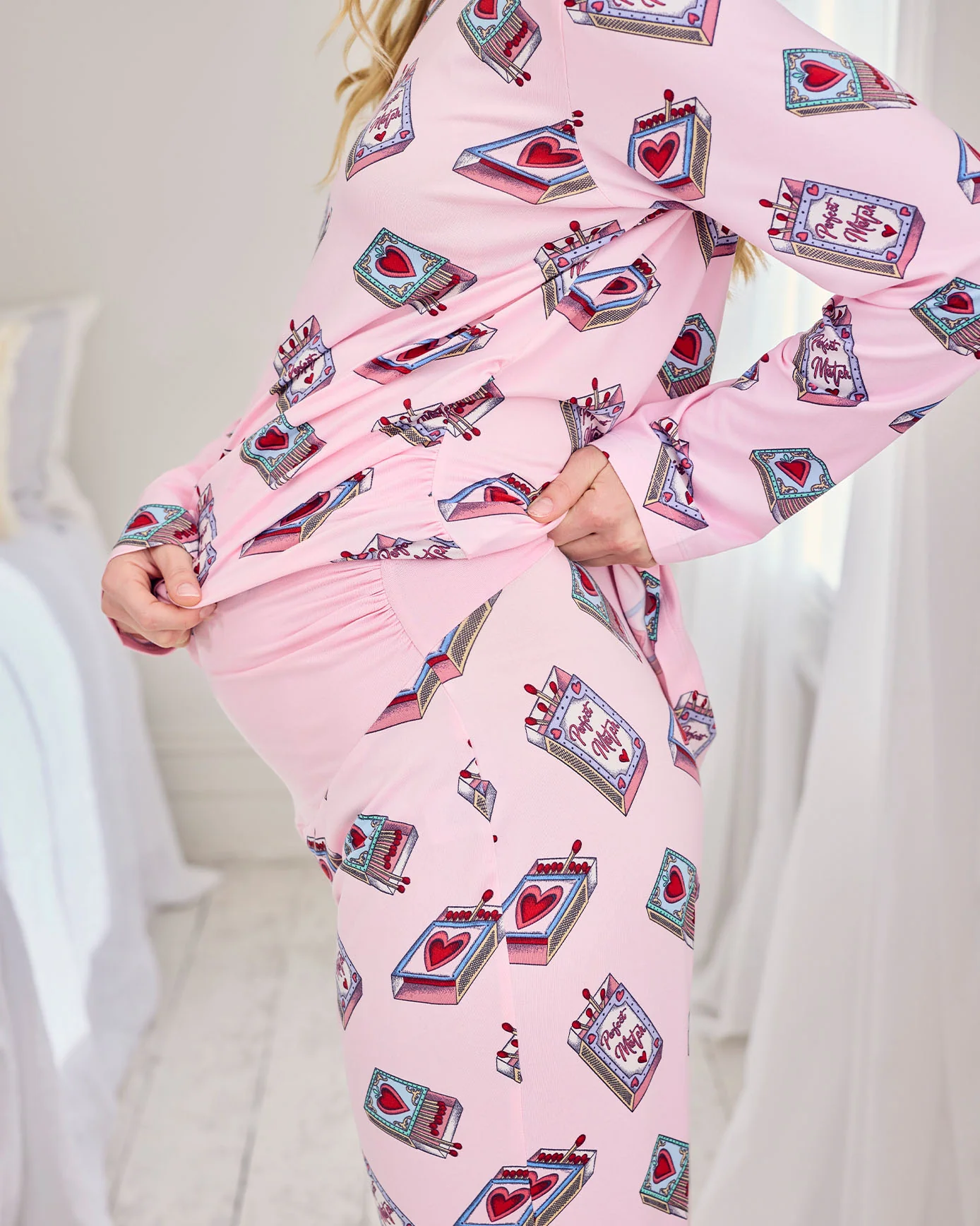 Maternity Perfect Match Print Long Pyjama Set - Image 3