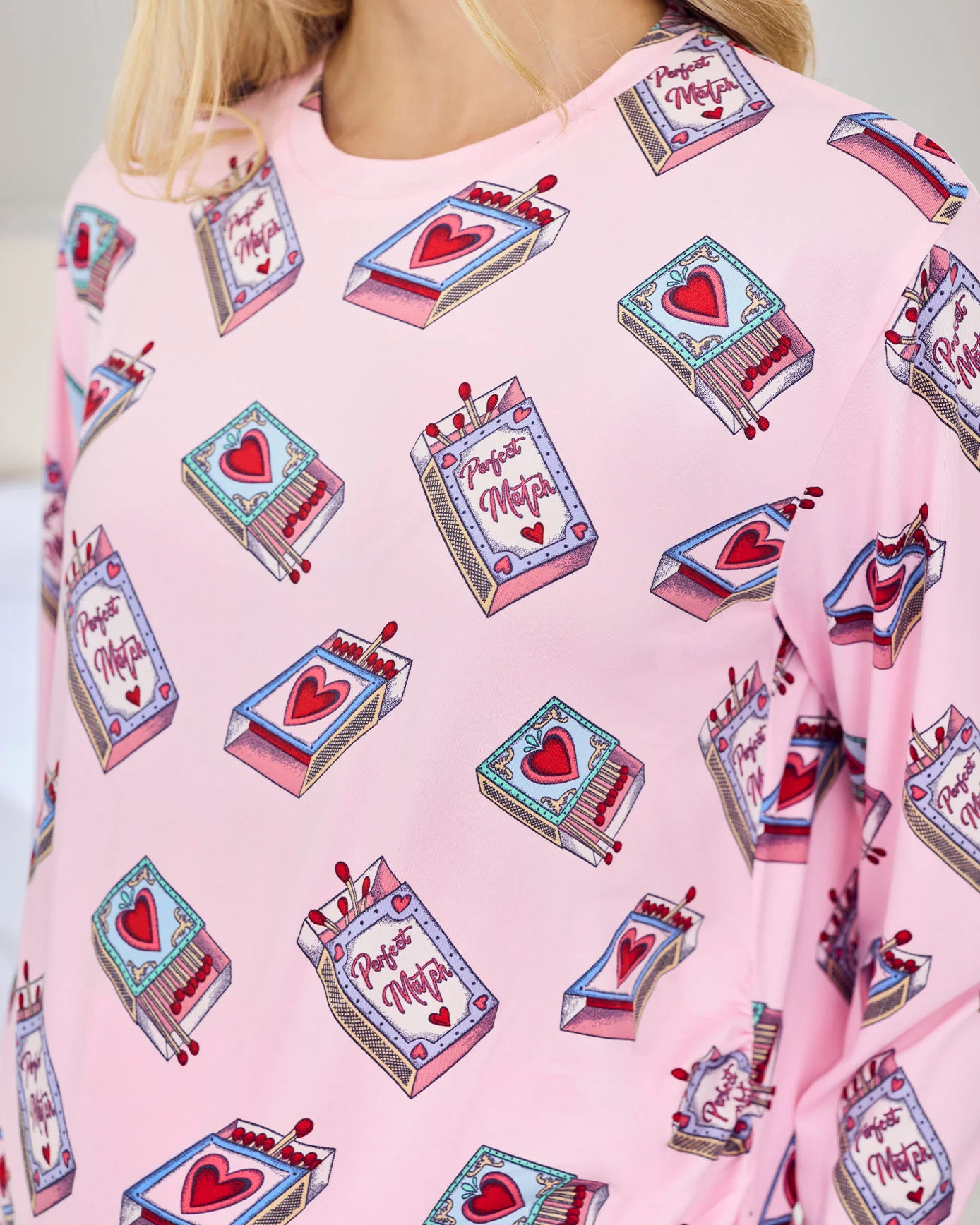 Maternity Perfect Match Print Long Pyjama Set - Image 5