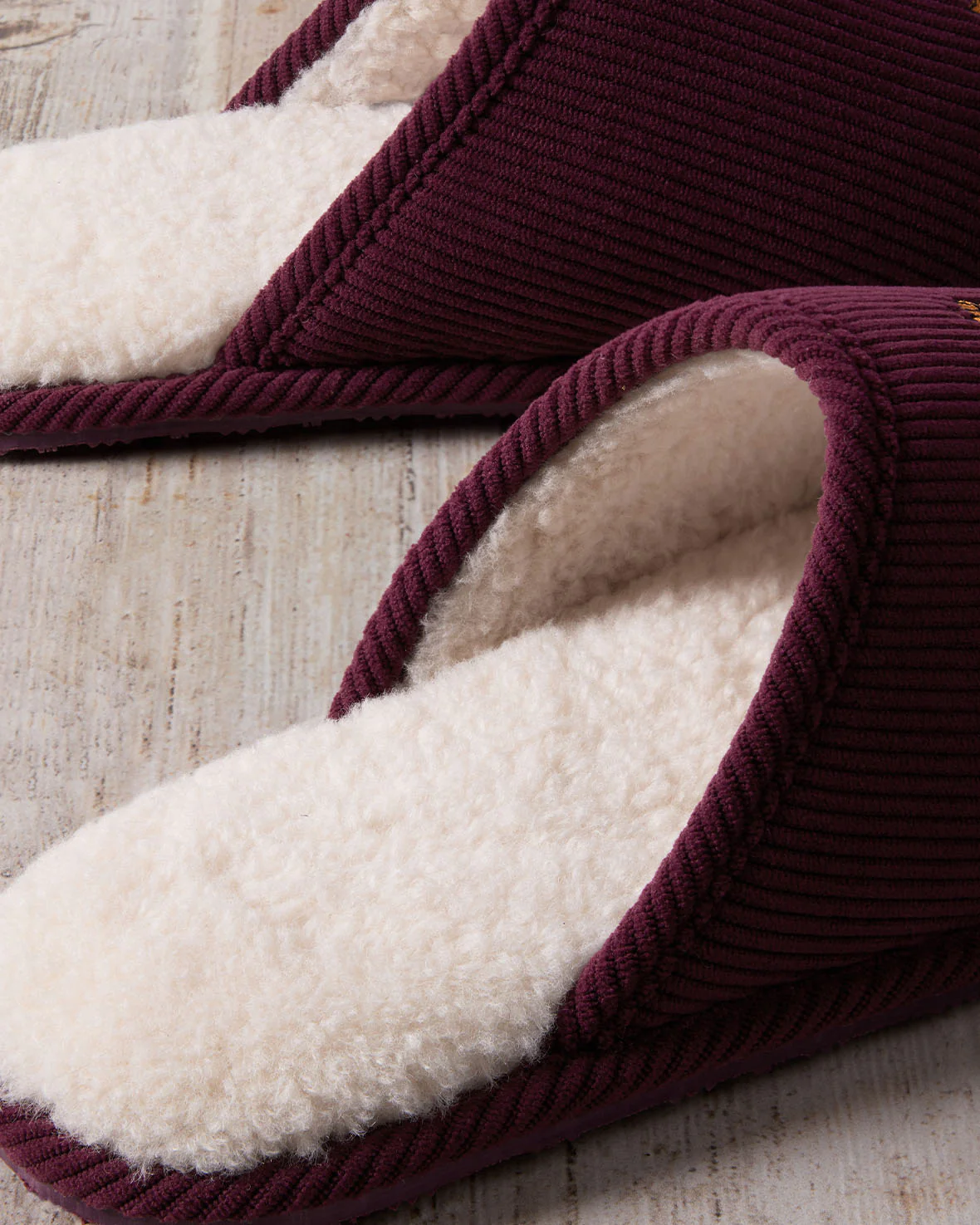 Mens Corduroy Embroidered Tiger Mule Slippers - Image 2