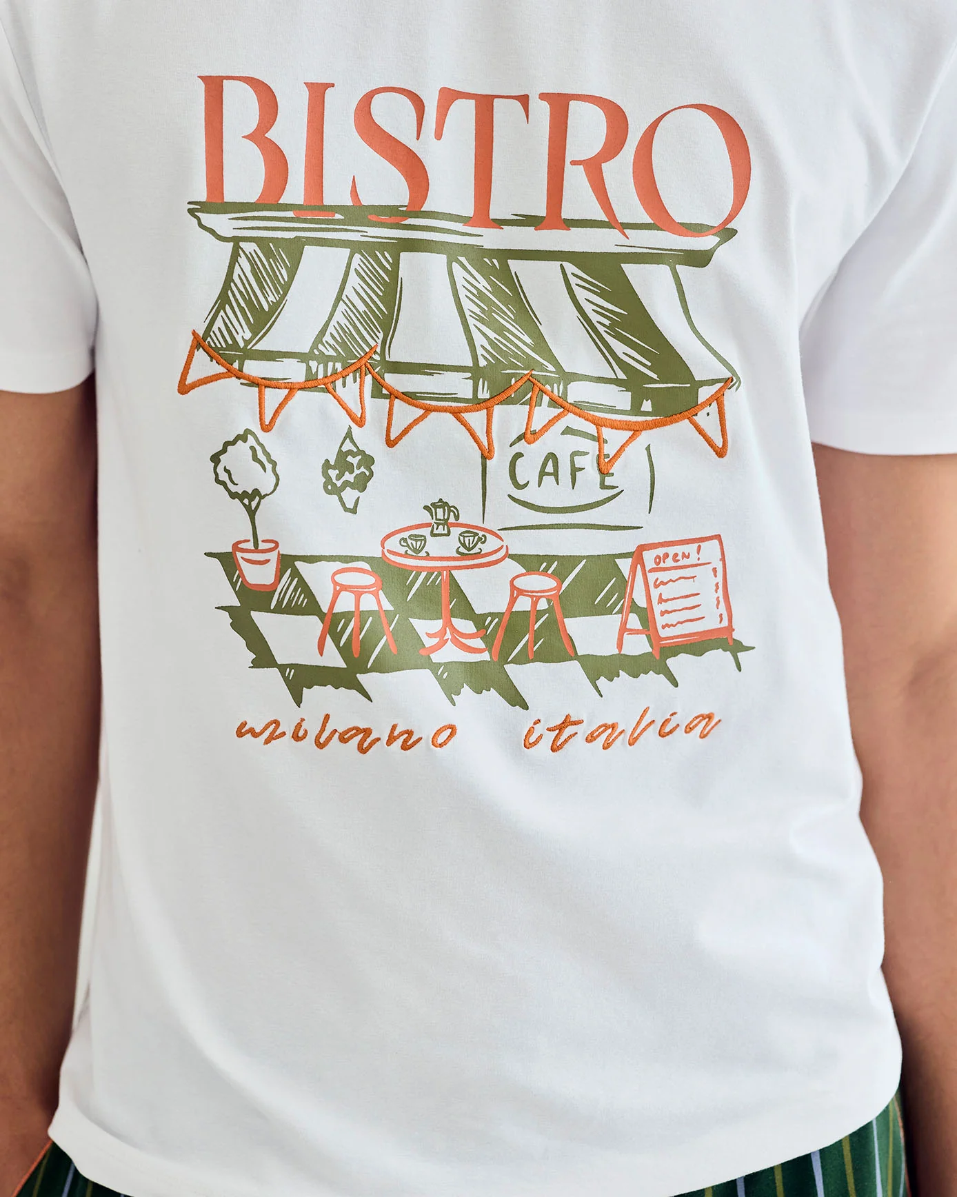 Organic Cotton Bistro Print Crew Long Pyjama Set - Image 6