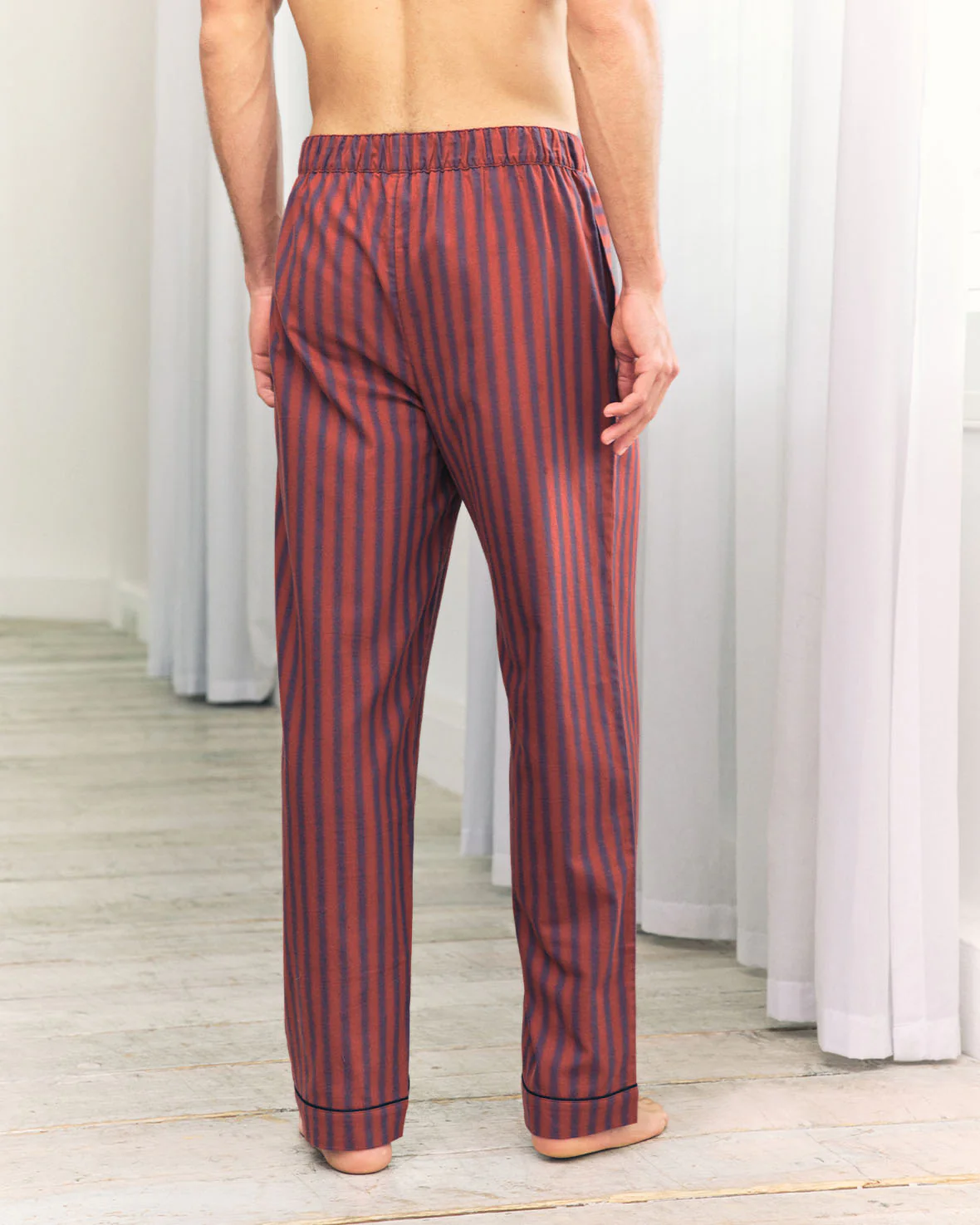 Organic Cotton Blurred Stripe Long Pyjama Bottoms - Image 4