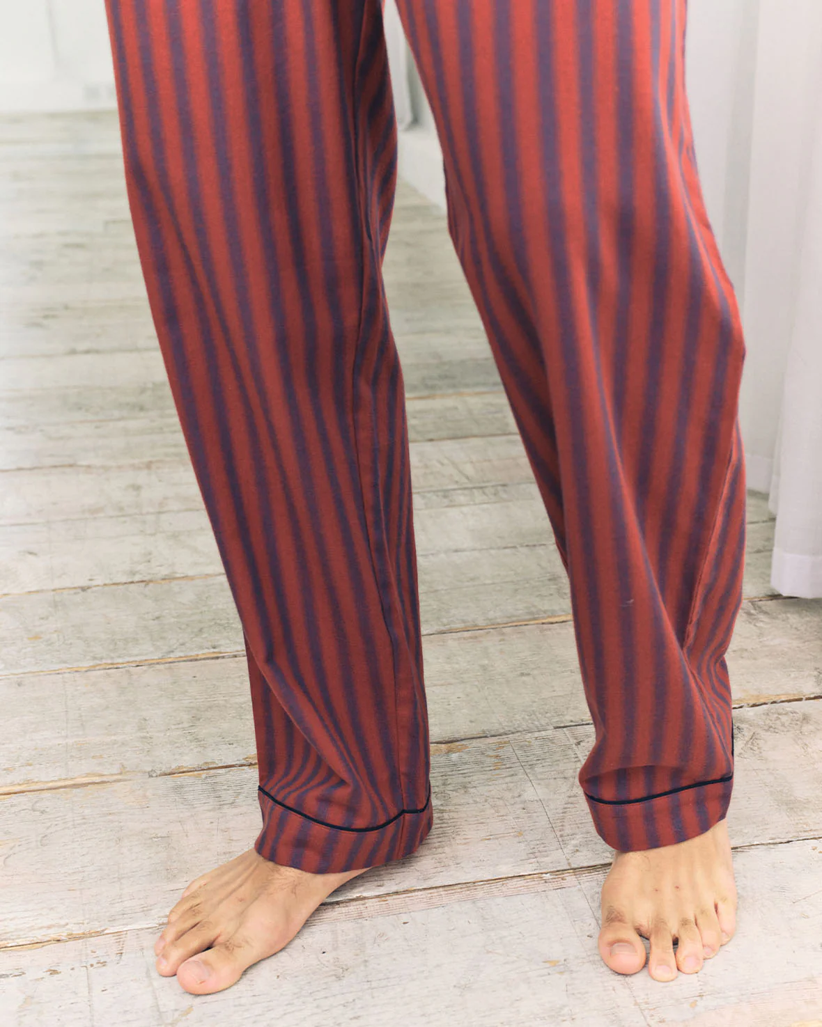 Organic Cotton Blurred Stripe Long Pyjama Bottoms - Image 5