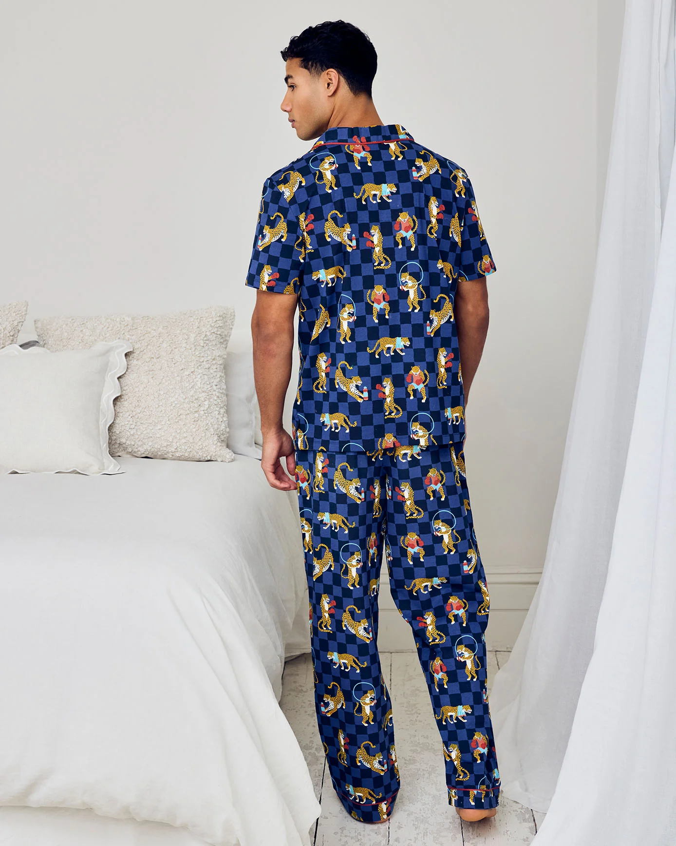 Organic Cotton Boxing Leopards Print Long Pyjama Set - Image 4