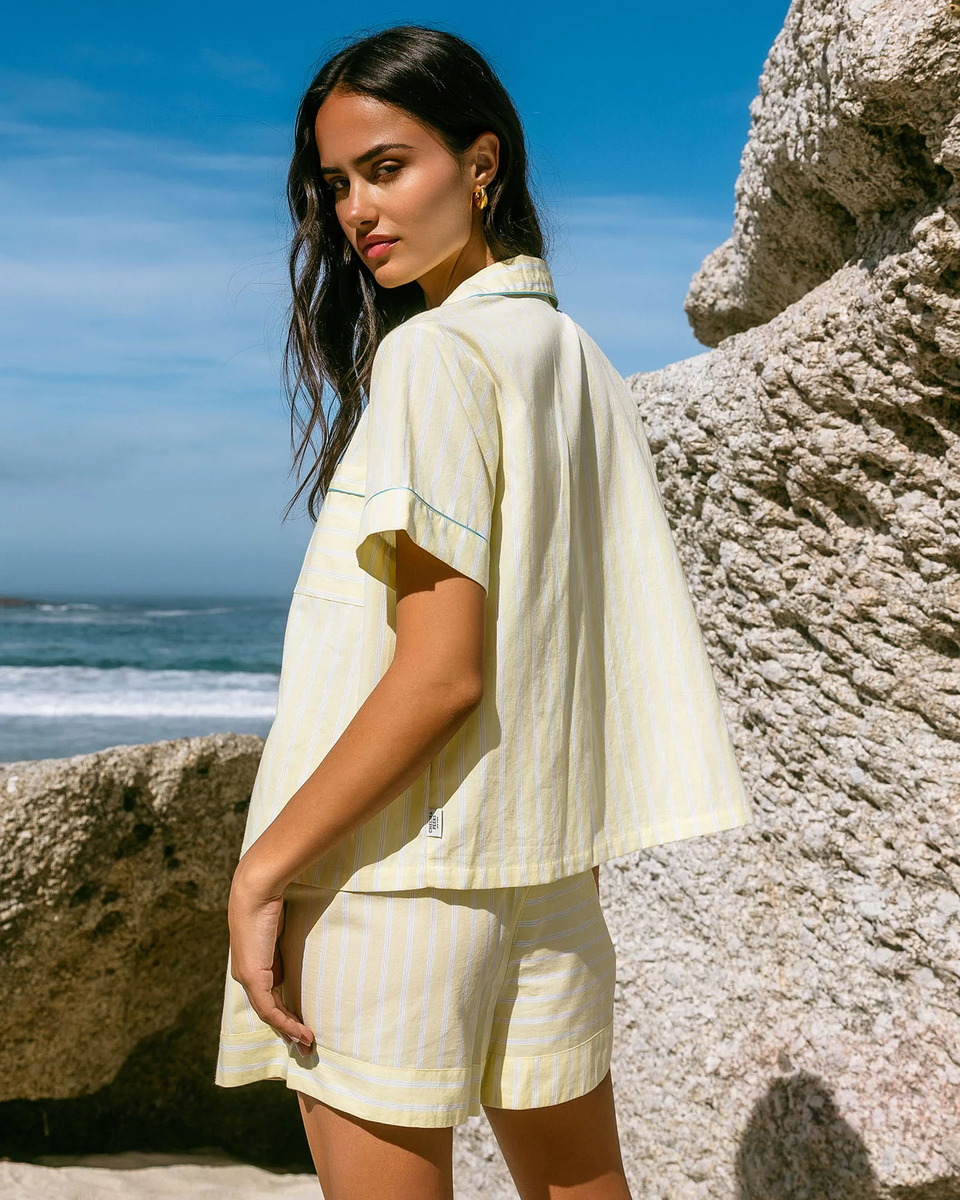 Organic Cotton Butter Stripe Short Sleeve Shirt - Image 3