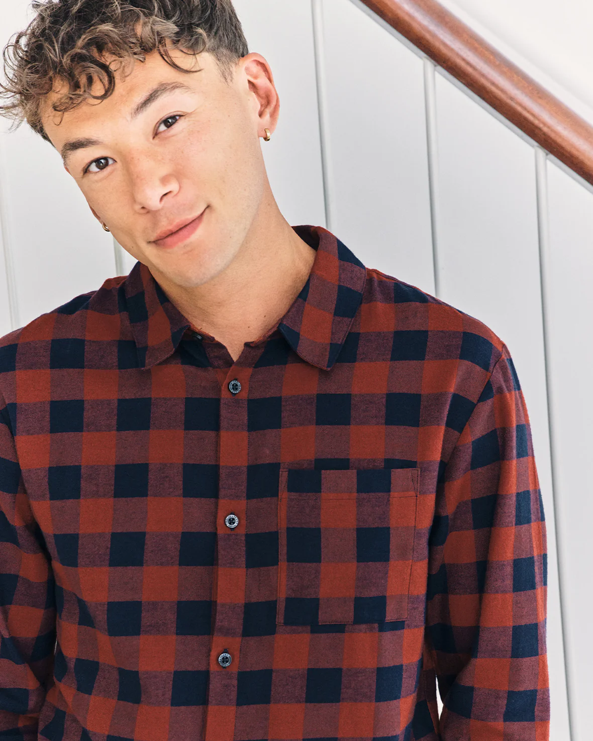 Organic Cotton Checked Long Pyjama Set - Image 3