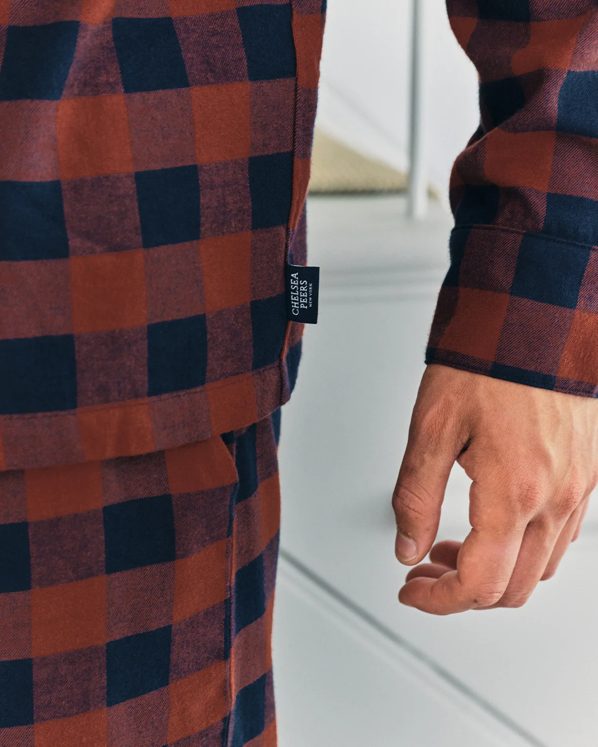 Organic Cotton Checked Long Pyjama Set - Image 4