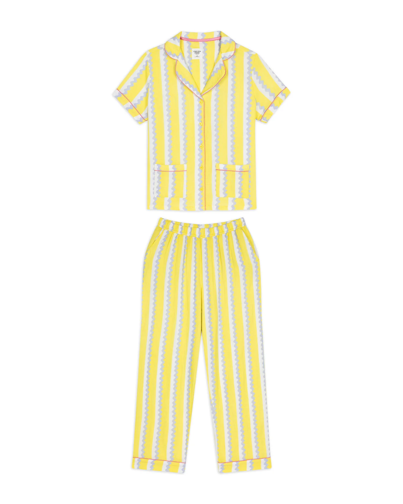Organic Cotton Cheesecloth Wiggle Stripe Long Pyjama Set - Image 7