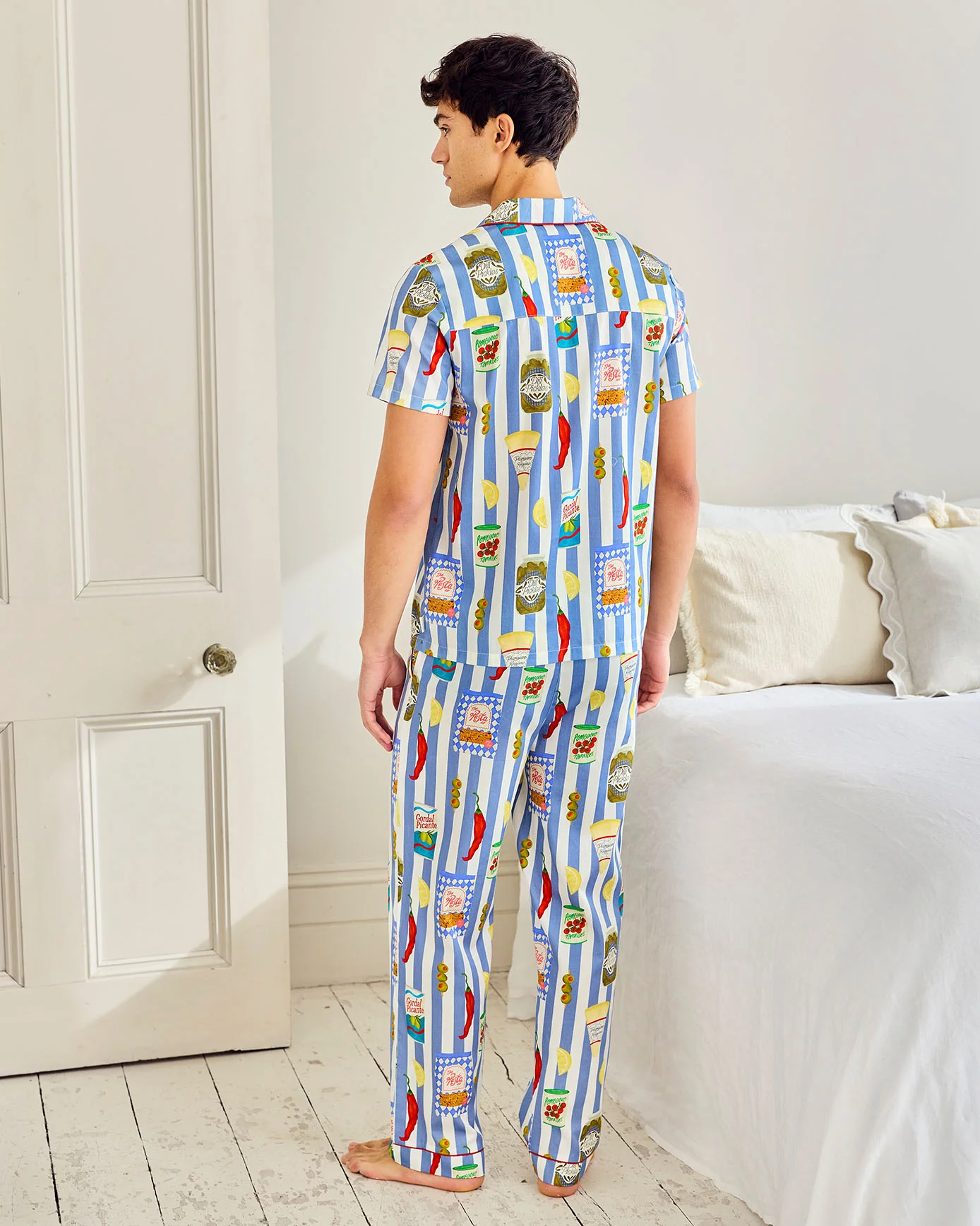 Organic Cotton Deli Stripe Print Long Pyjama Set - Image 2