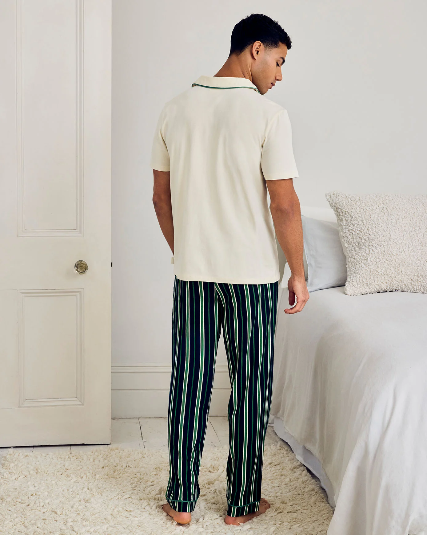 Organic Cotton Embroidered Leisure Club Print Long Pyjama Set - Image 5