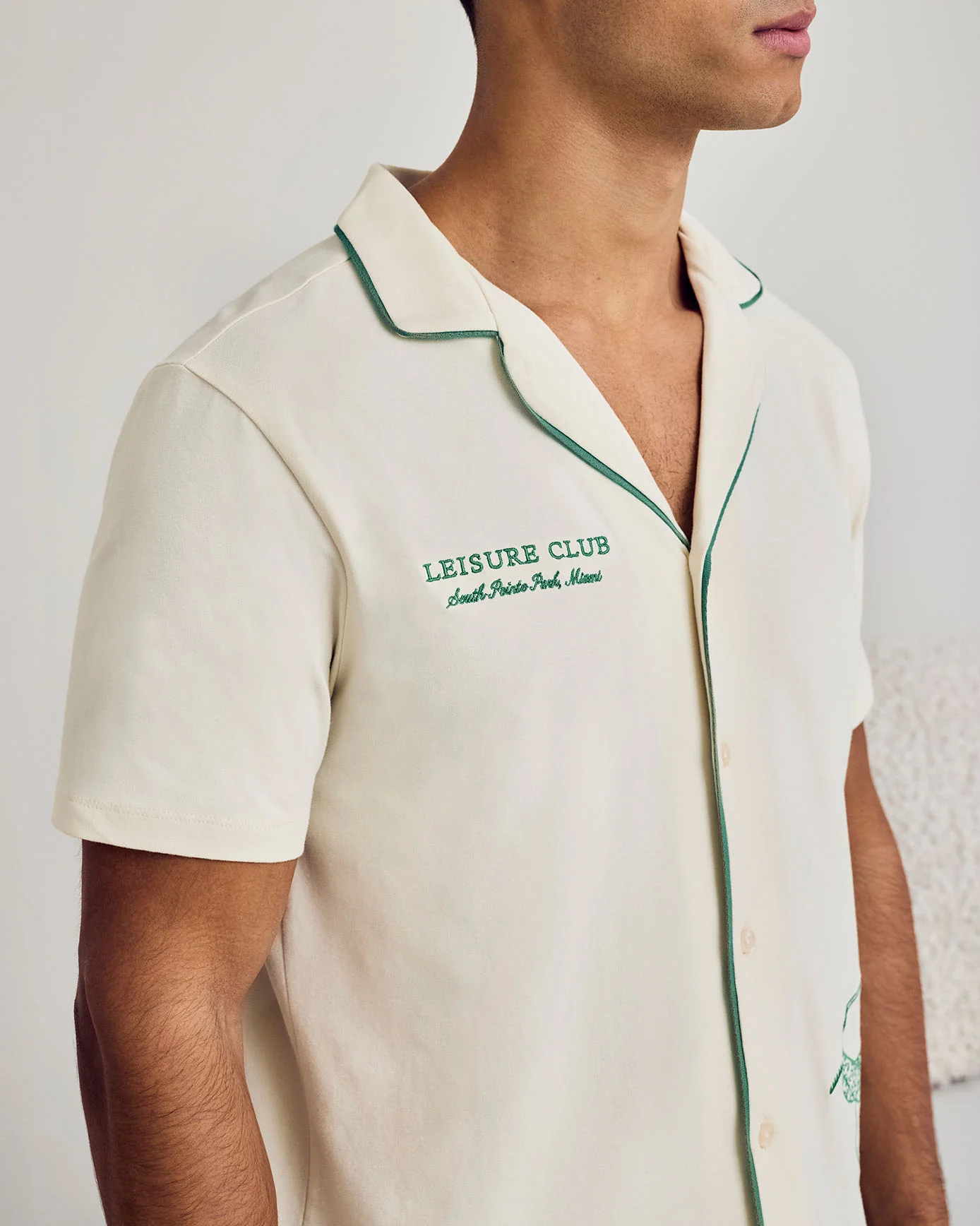 Organic Cotton Embroidered Leisure Club Print Long Pyjama Set - Image 7