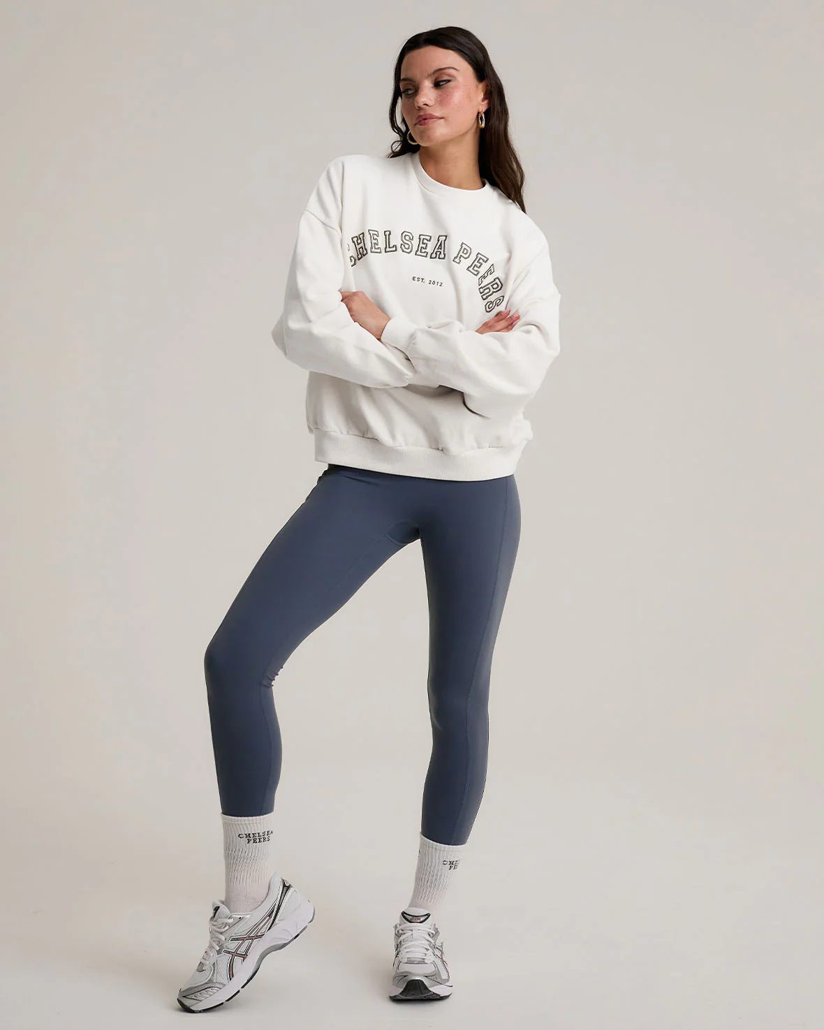 Organic Cotton Embroidered Logo Sweatshirt - Cream - Image 3