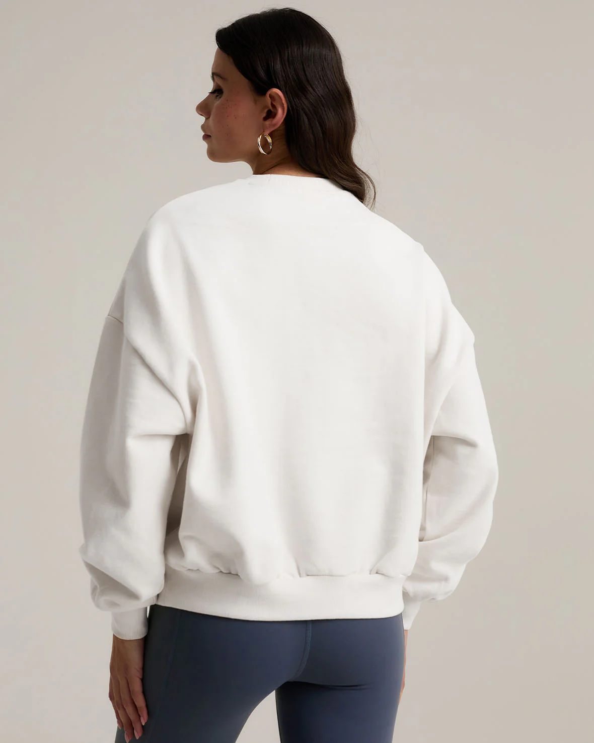 Organic Cotton Embroidered Logo Sweatshirt - Cream - Image 5