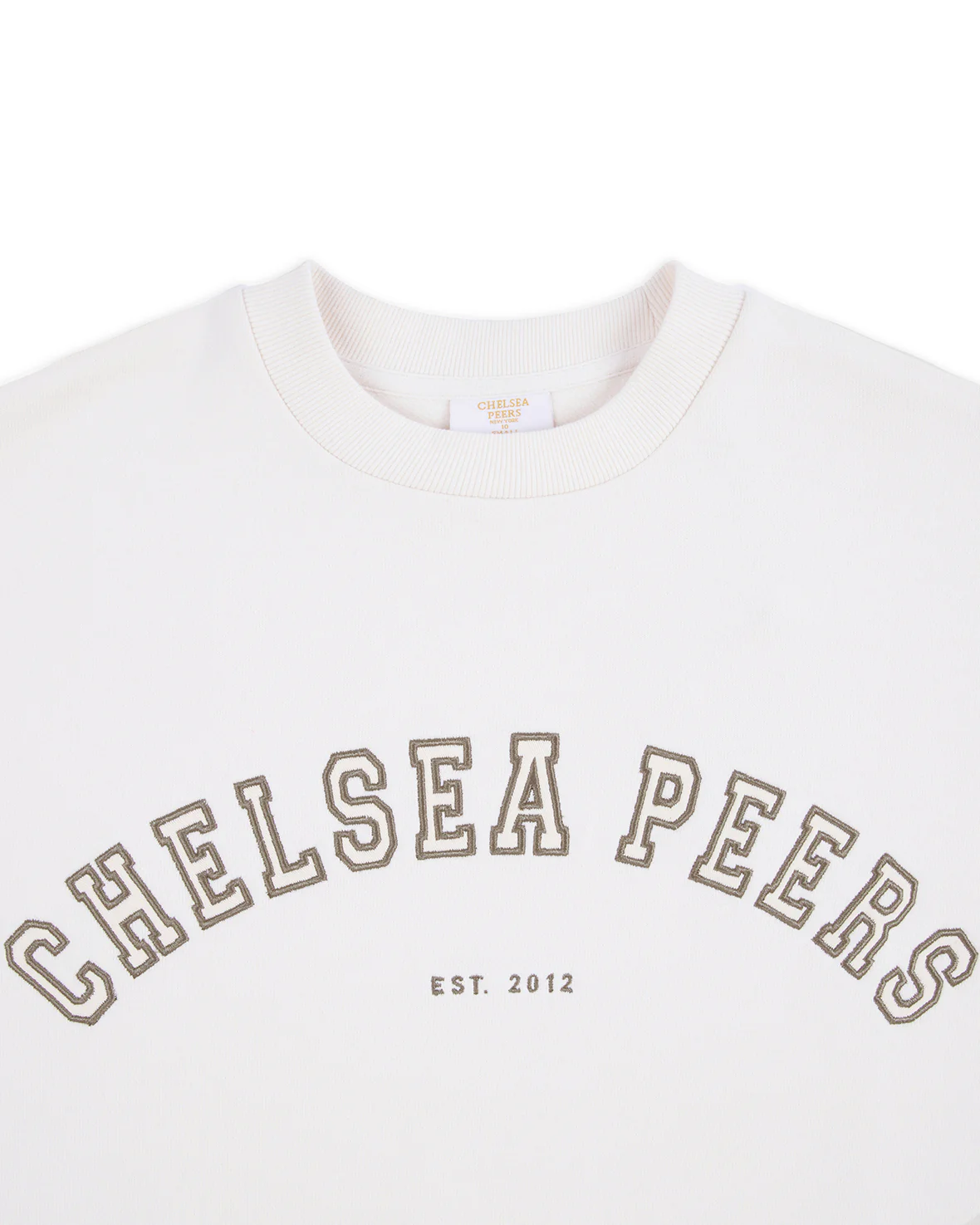 Organic Cotton Embroidered Logo Sweatshirt - Cream - Image 8