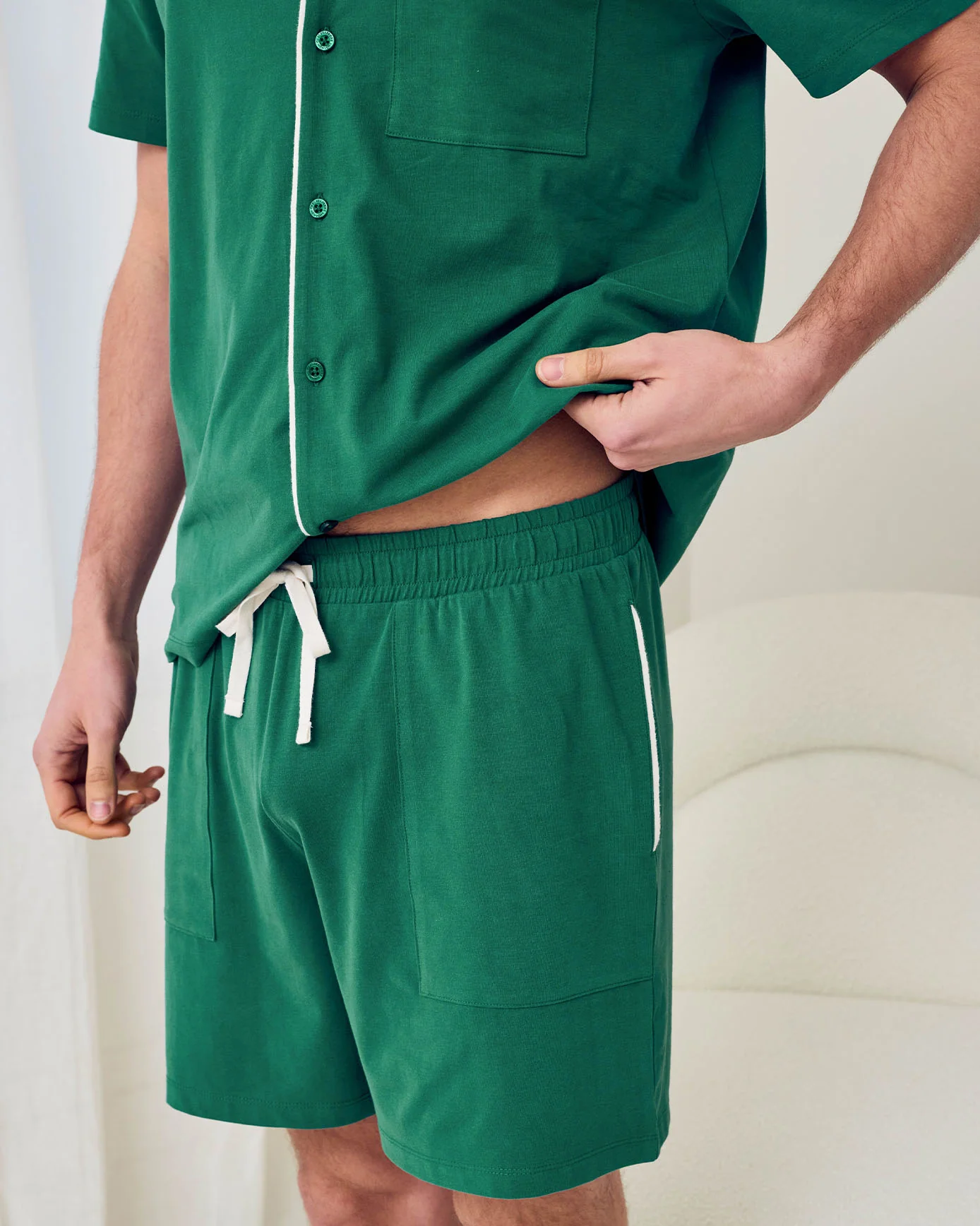 Organic Cotton Embroidered Rest Day Short Pyjama Set - Image 5