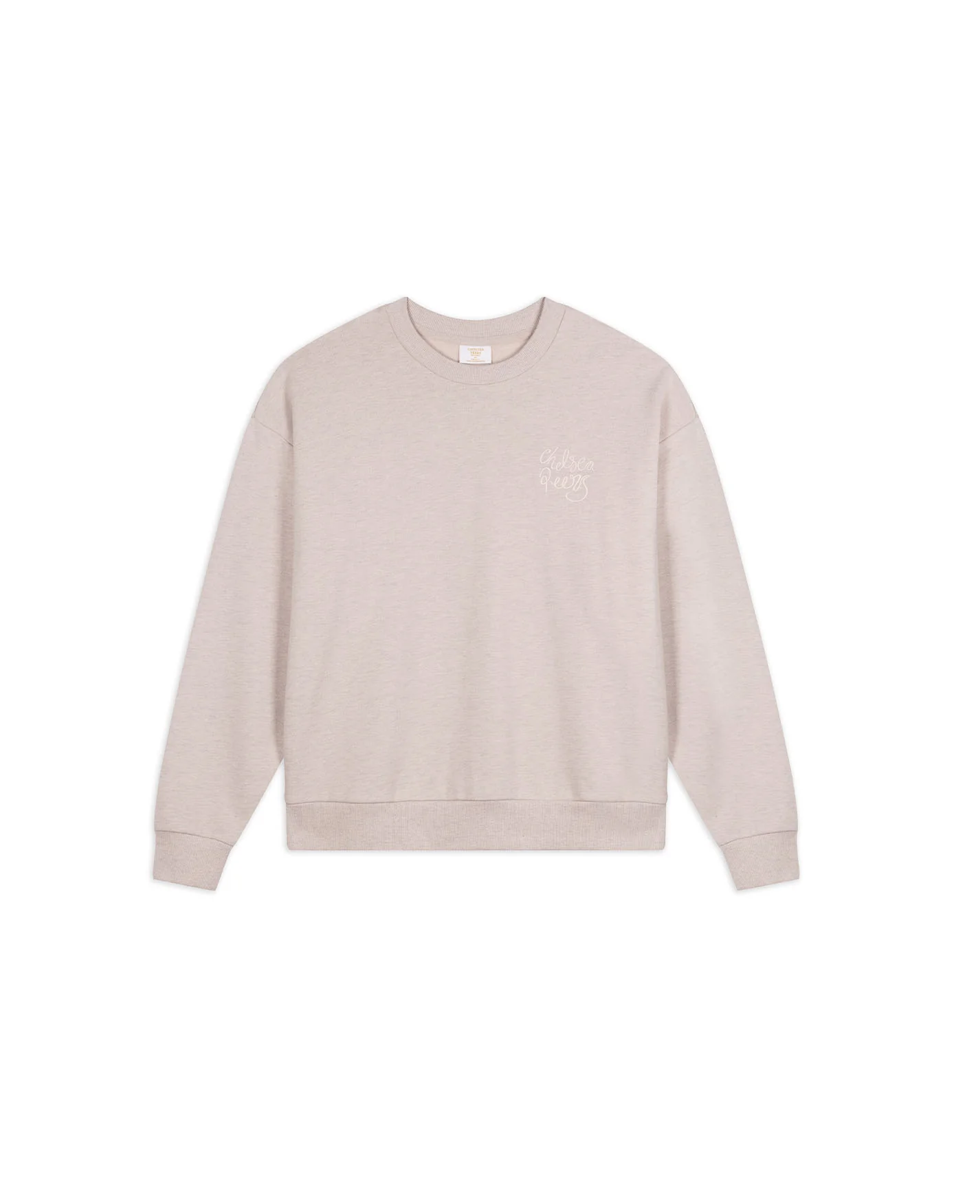 Organic Cotton Embroidered Script Logo Sweatshirt - Beige - Image 6