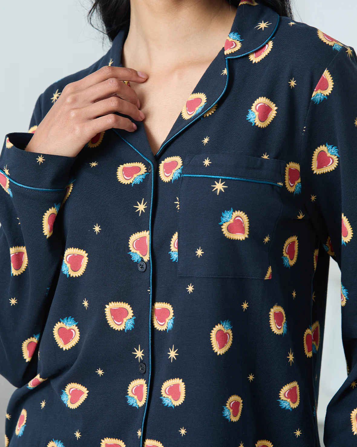 Organic Cotton Enchanted Heart Print Long Pyjama Set - Image 2