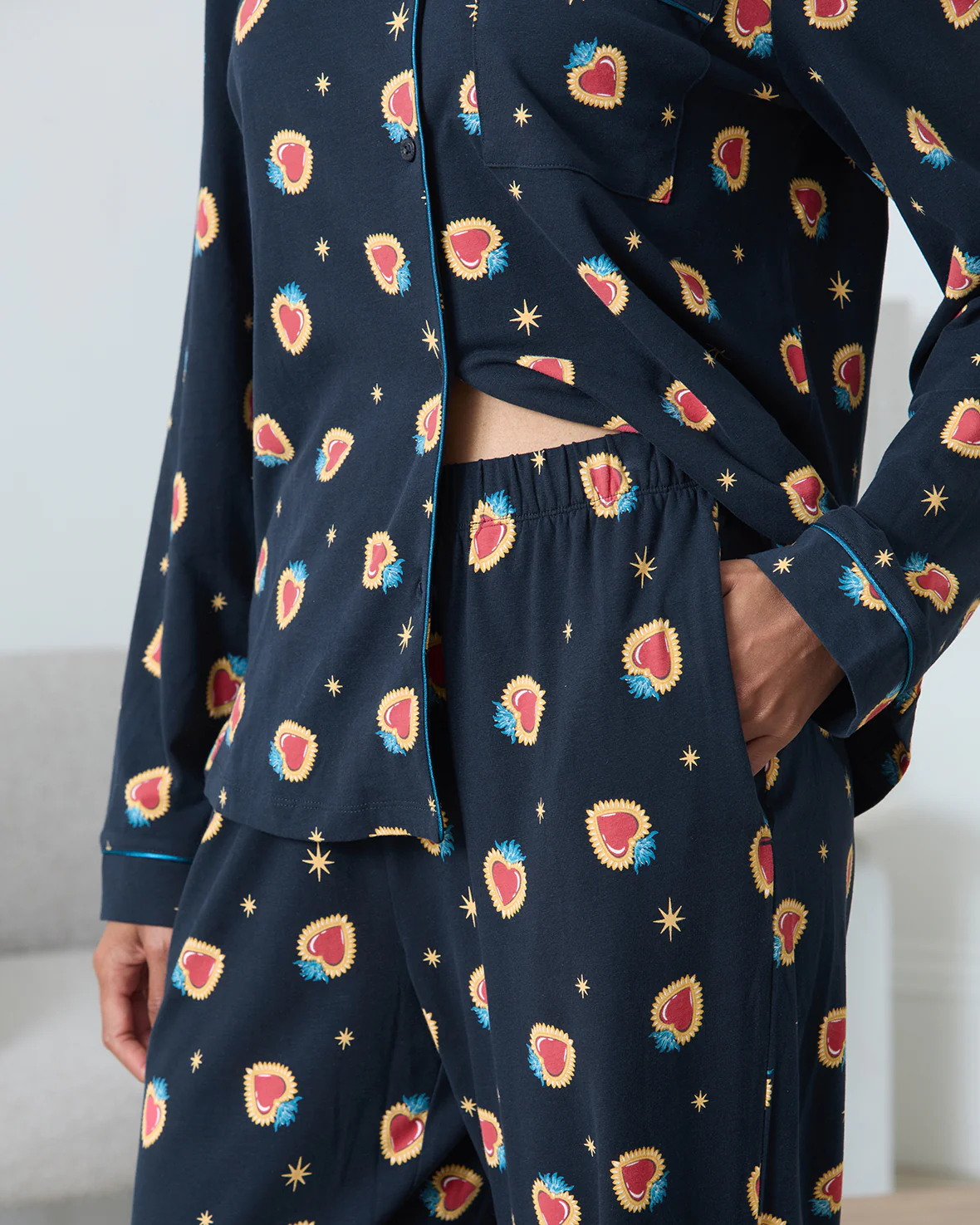 Organic Cotton Enchanted Heart Print Long Pyjama Set - Image 3