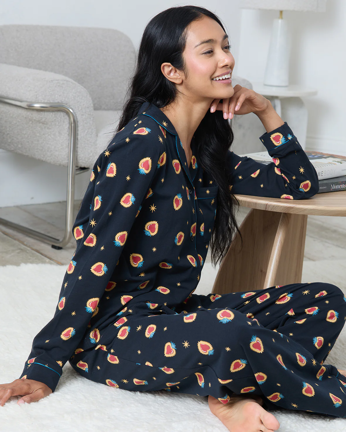 Organic Cotton Enchanted Heart Print Long Pyjama Set - Image 5