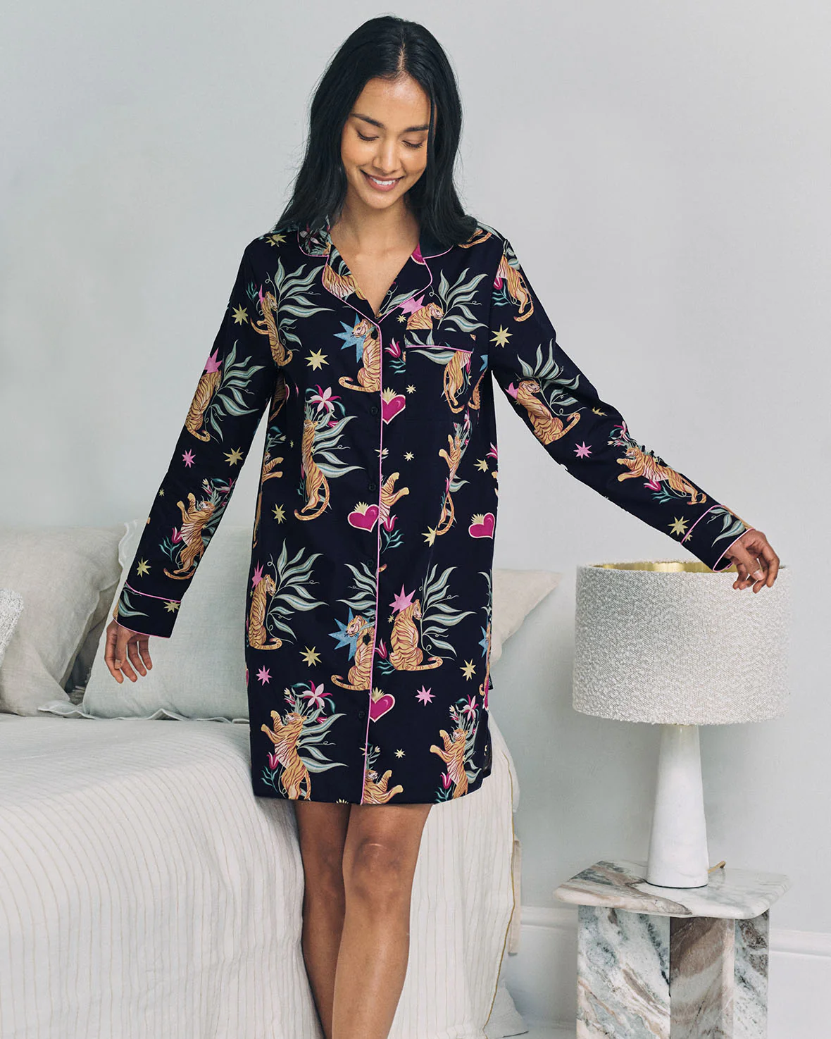 Organic Cotton Enchanted Tiger Print Nightshirt - Image 2