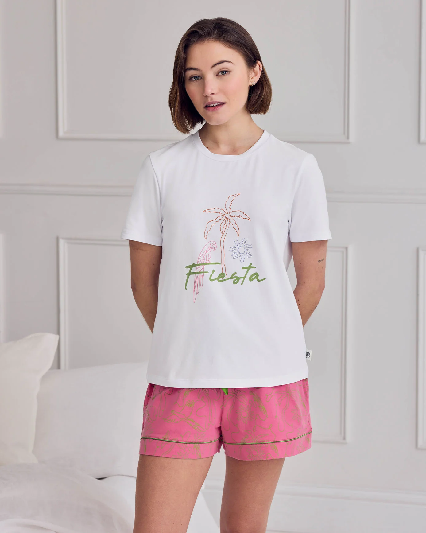 Organic Cotton Fiesta Graphic Print Short Pyjama Set