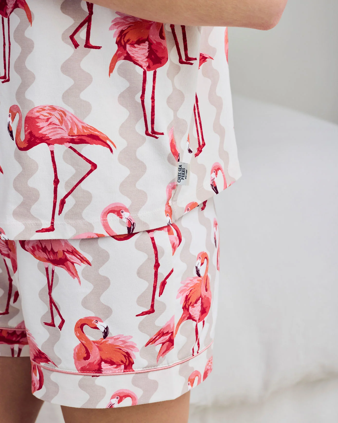 Organic Cotton Flamingo Stripe Print Short Pyjama Set - Image 6