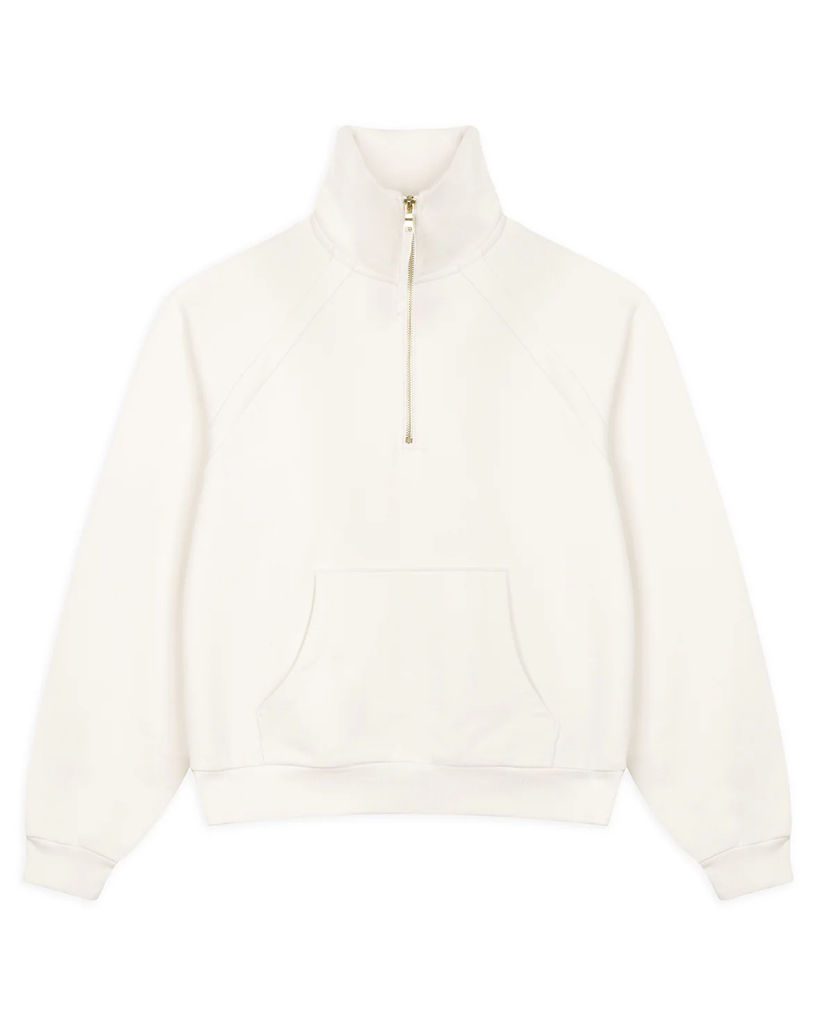 Organic Cotton Half-Zip Sweatshirt - Cream