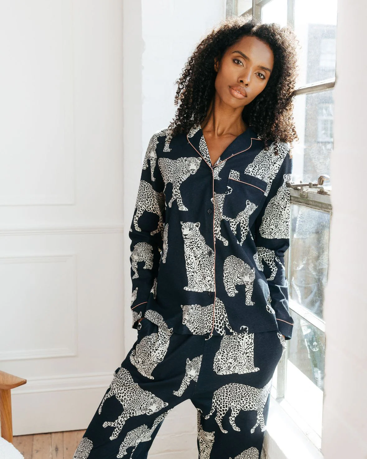 Organic Cotton Leopard Print Long Pyjama Set - Image 3