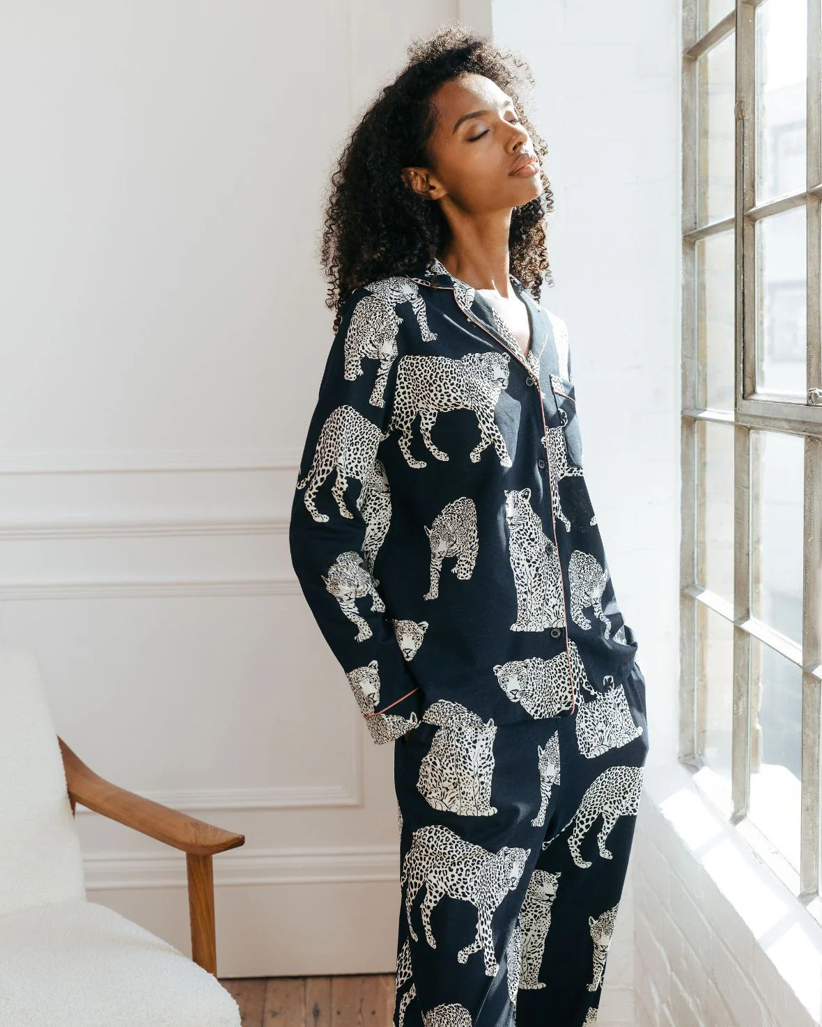 Organic Cotton Leopard Print Long Pyjama Set - Image 5