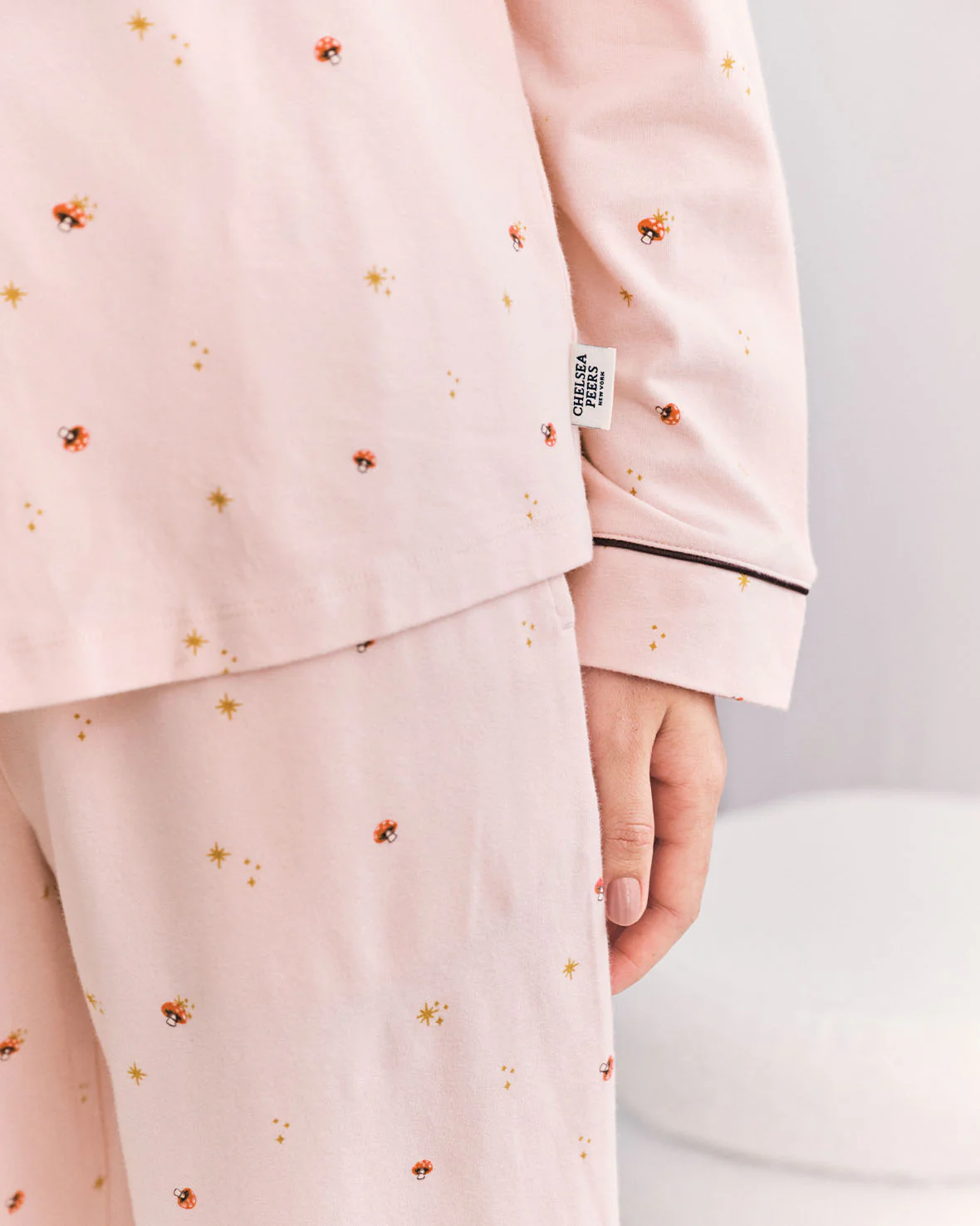 Organic Cotton Mini Mushroom Print Long Pyjama Set - Image 6