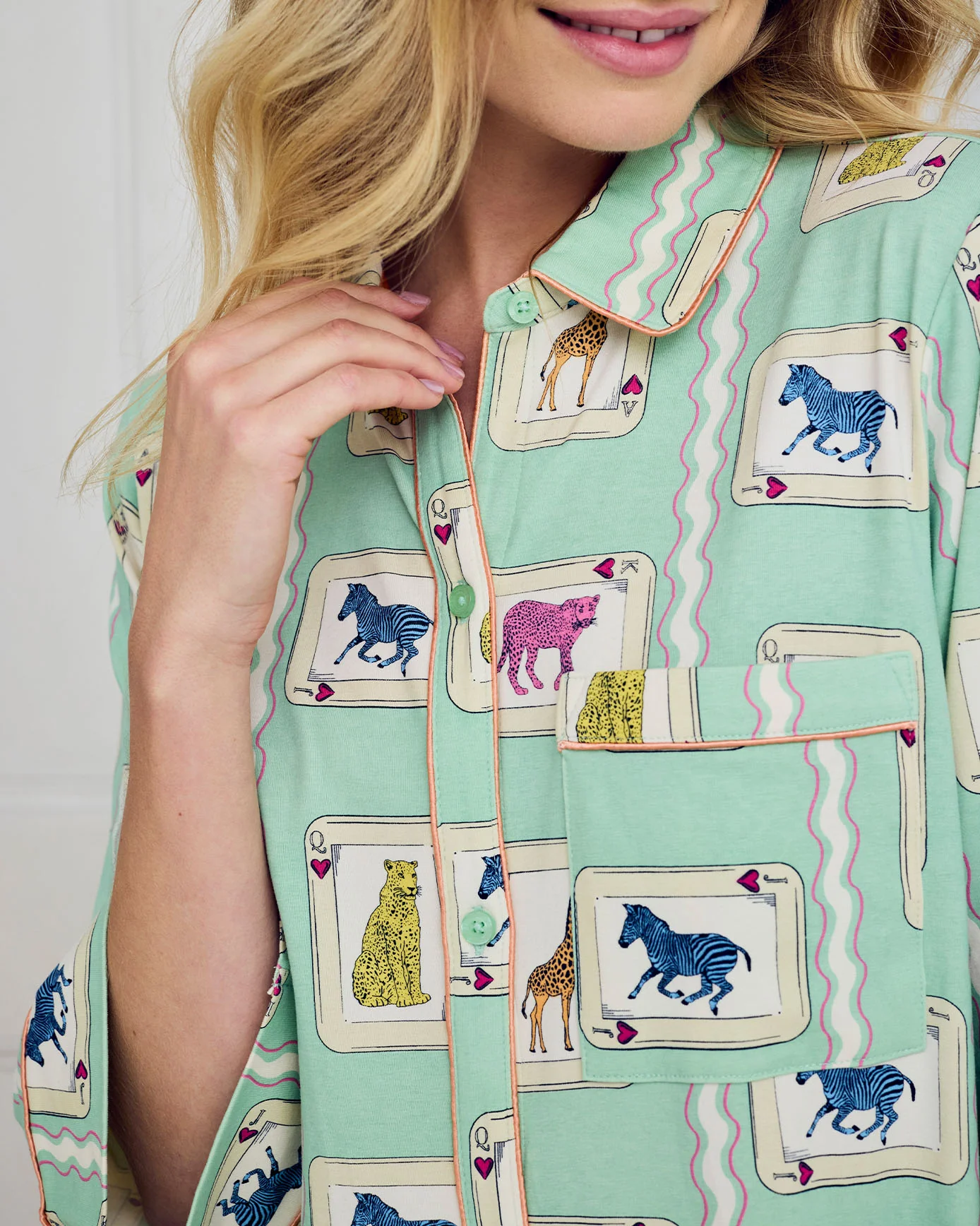 Organic Cotton Playing Card Animals Print Nightshirt - Image 5
