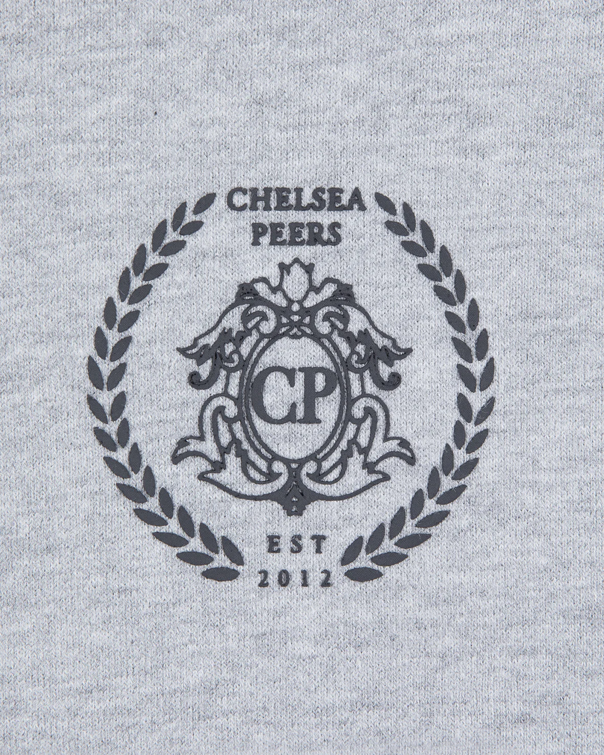 Organic Cotton Printed Logo Zip Up Hoodie - Grey Marl - Image 7