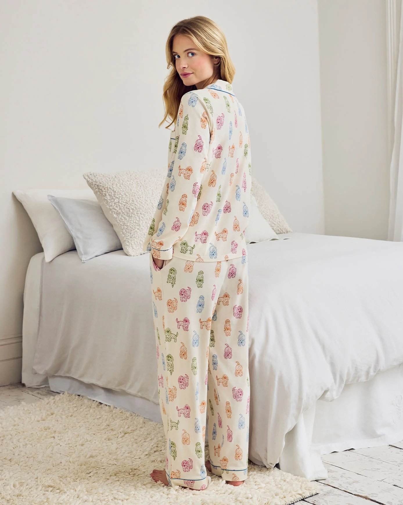 Organic Cotton Rainbow Cockapoo Print Long Pyjama Set - Image 4