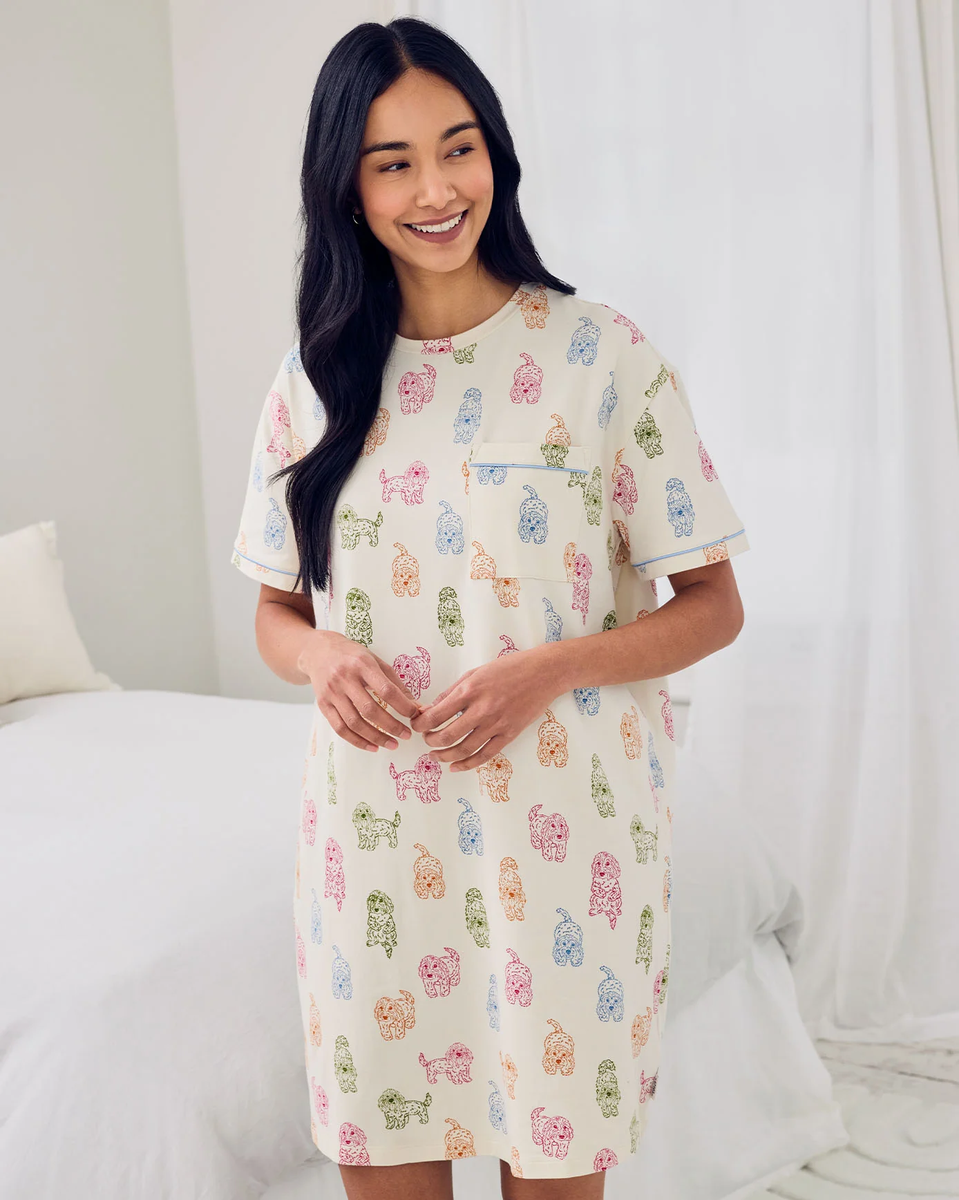 Organic Cotton Rainbow Cockapoo Print Nightshirt - Image 3