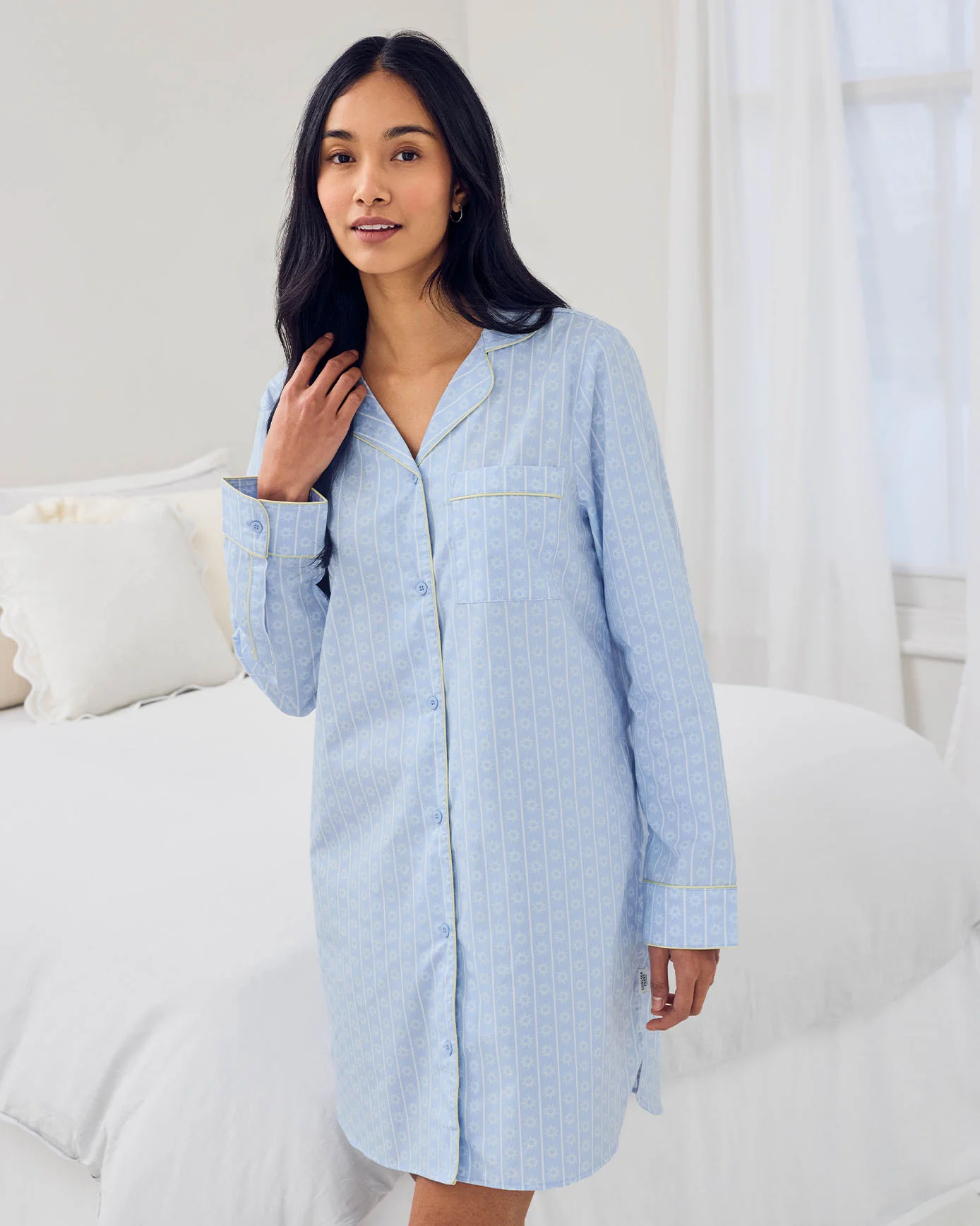 Organic Cotton Soleil Stripe Print Nightshirt - Image 3
