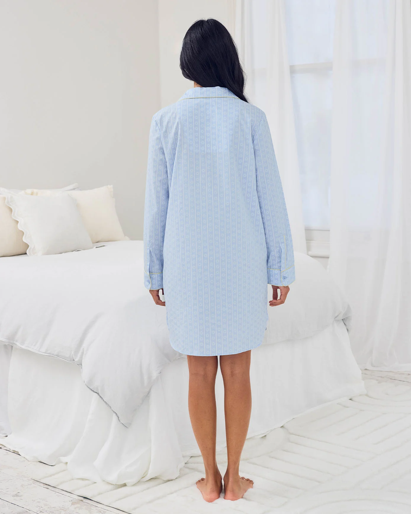 Organic Cotton Soleil Stripe Print Nightshirt - Image 4