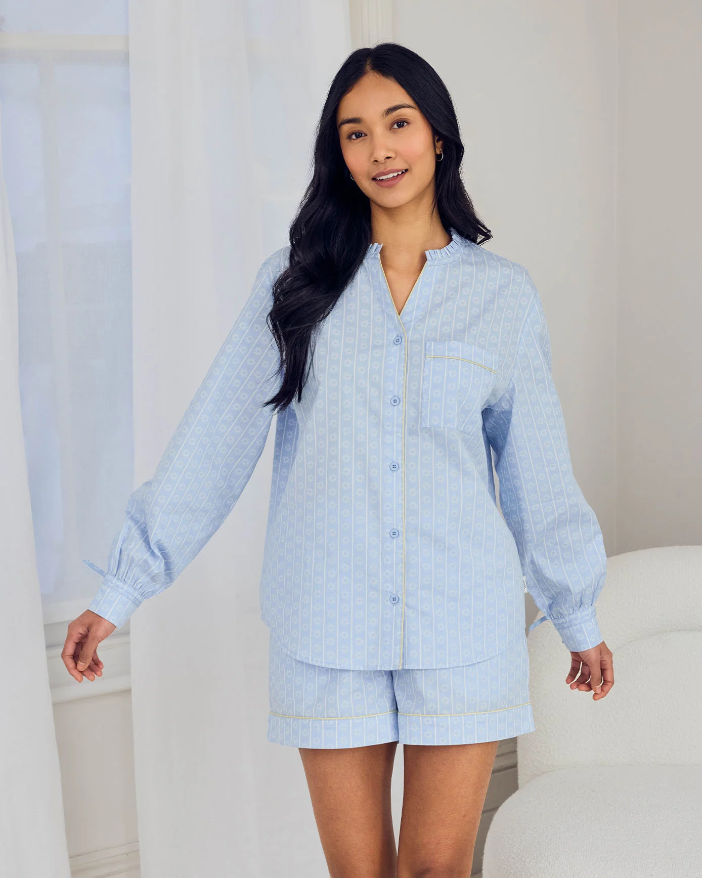 Organic Cotton Soleil Stripe Print Short Pyjama Set - Image 2