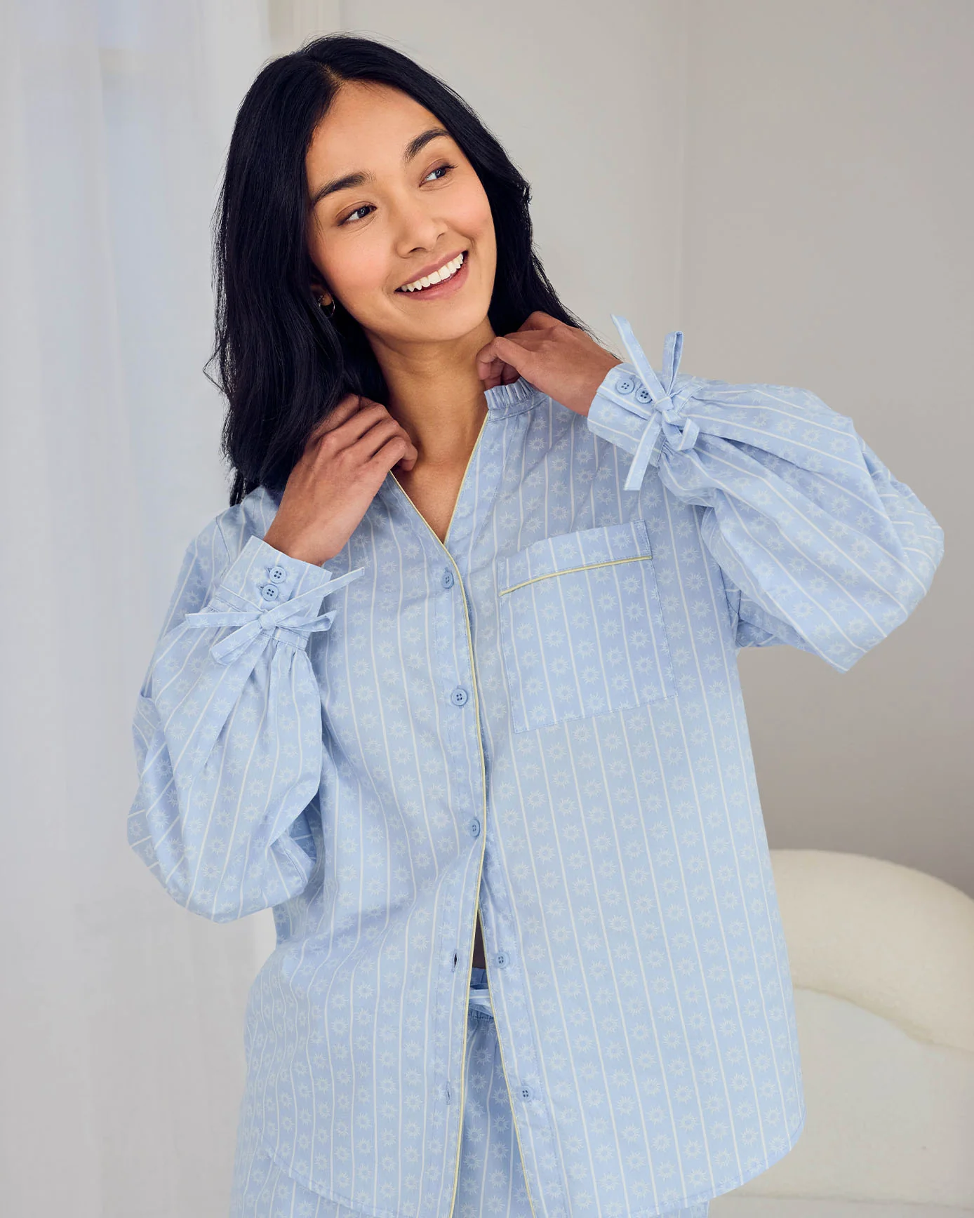Organic Cotton Soleil Stripe Print Short Pyjama Set - Image 6