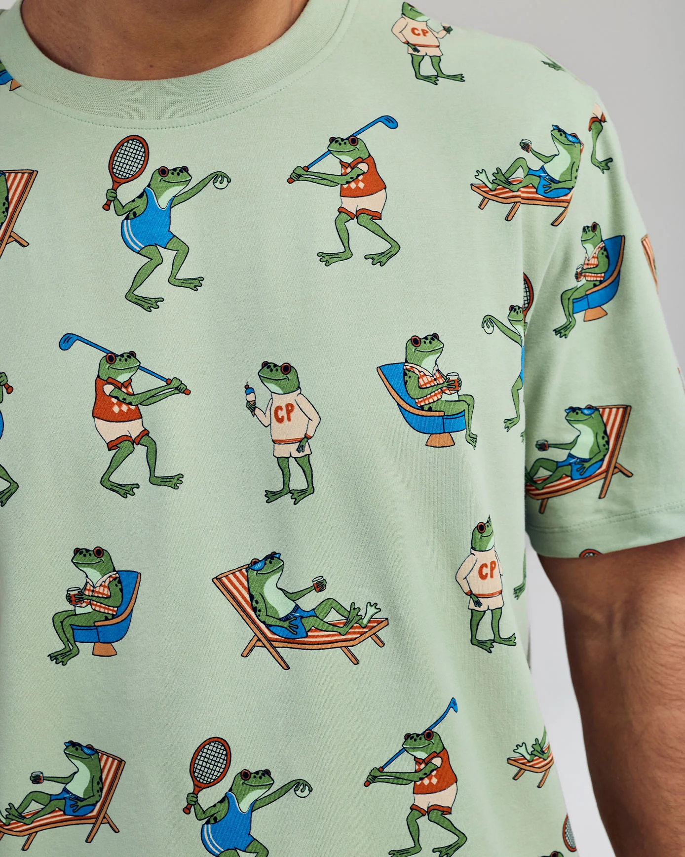 Organic Cotton Sports Frogs Print Short Pyjama Set - Image 6