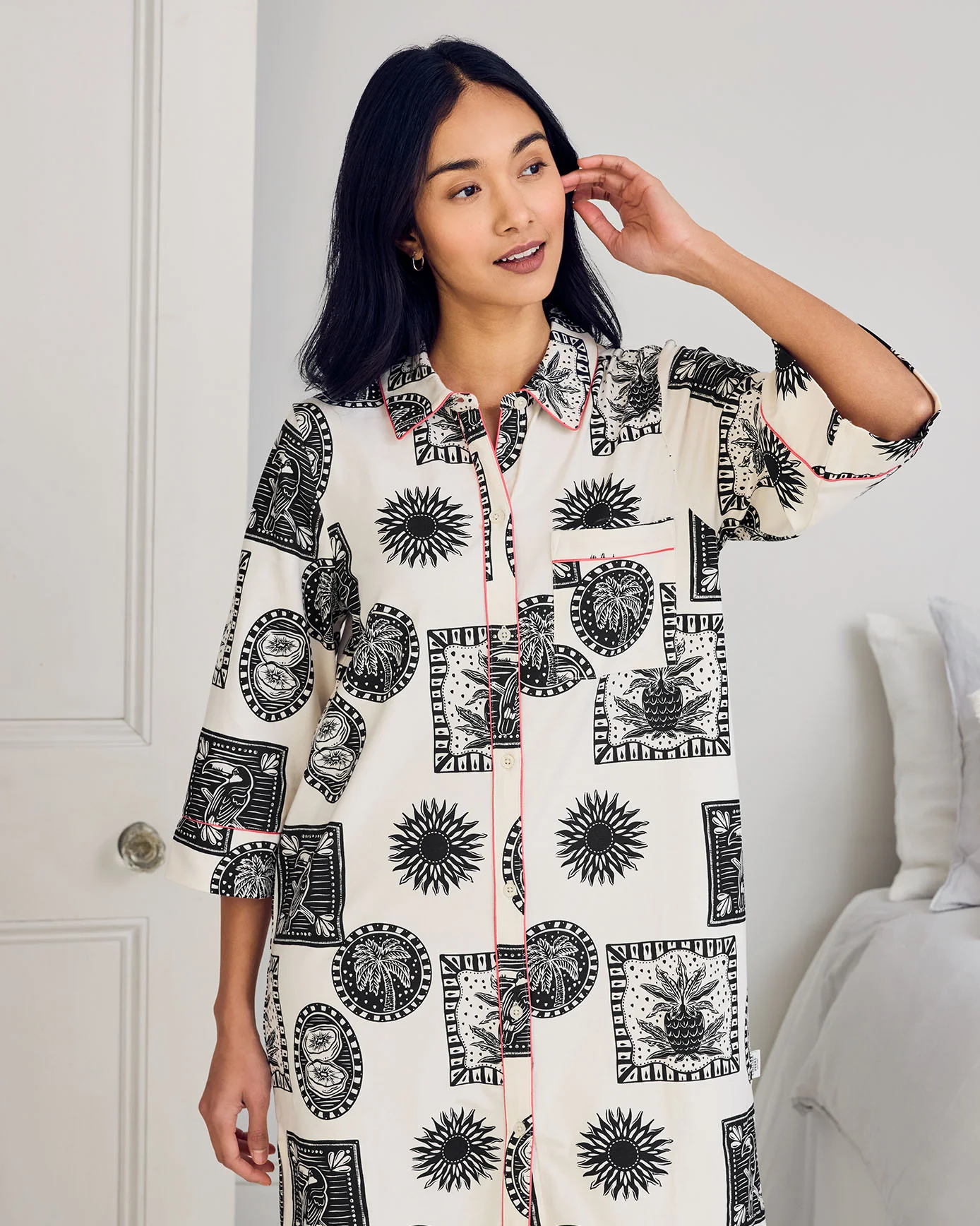 Organic Cotton Stamp & Tile Print Nightshirt - Image 5
