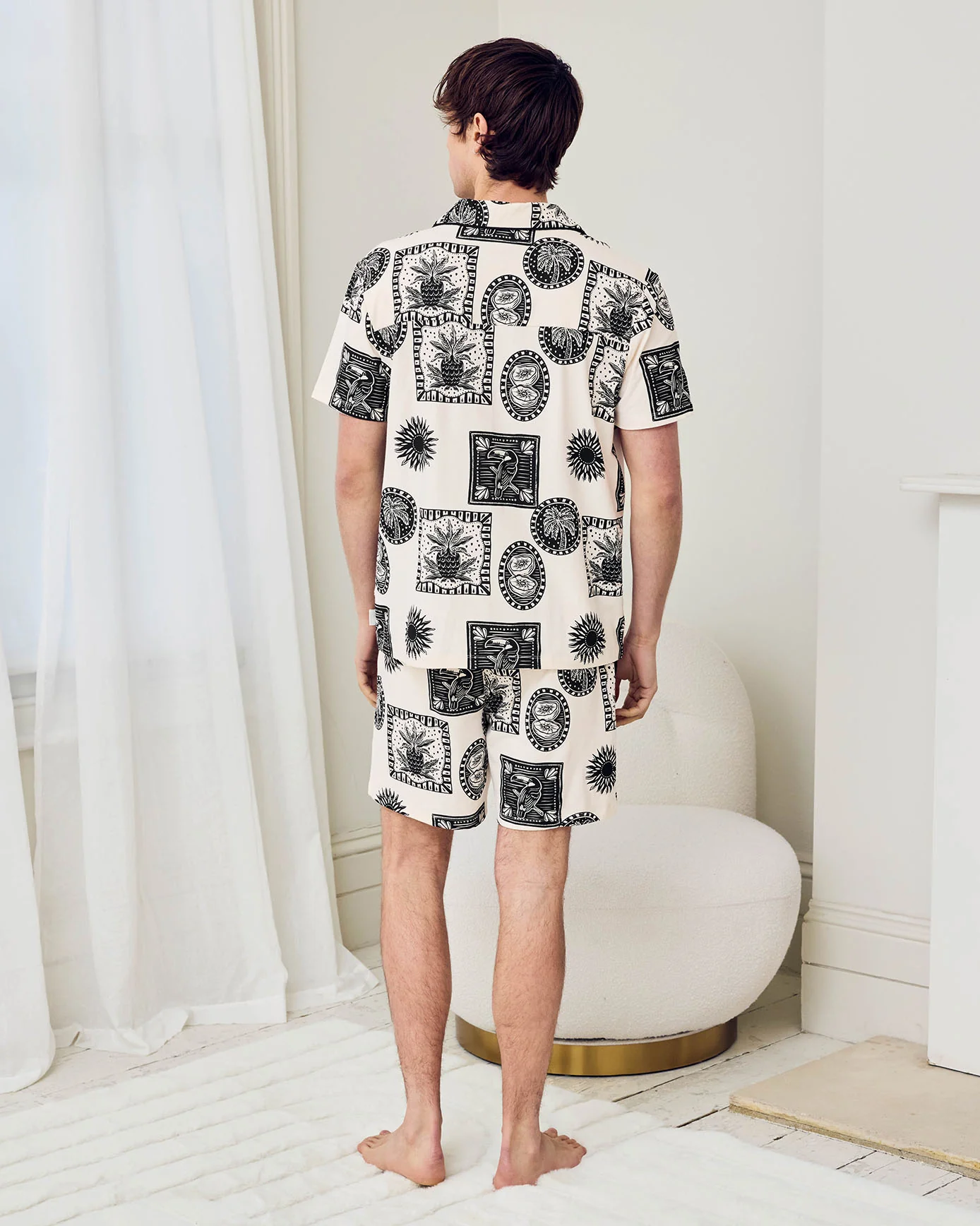 Organic Cotton Stamp & Tile Print Short Pyjama Set - Image 5