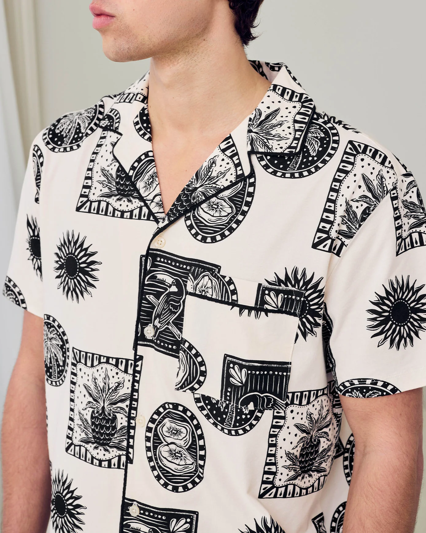 Organic Cotton Stamp & Tile Print Short Pyjama Set - Image 6