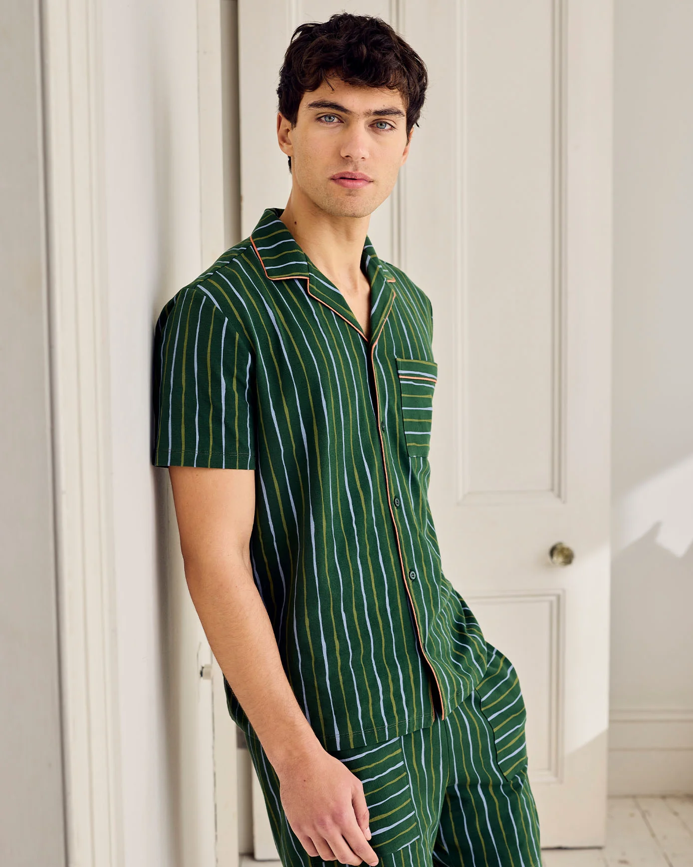 Organic Cotton Stripe Print Short Pyjama Set - Image 2
