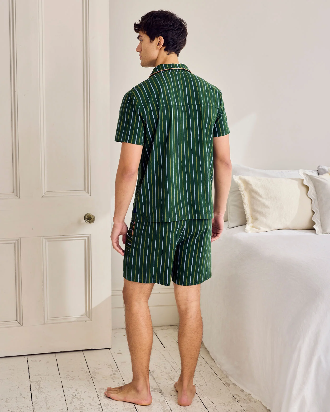 Organic Cotton Stripe Print Short Pyjama Set - Image 4