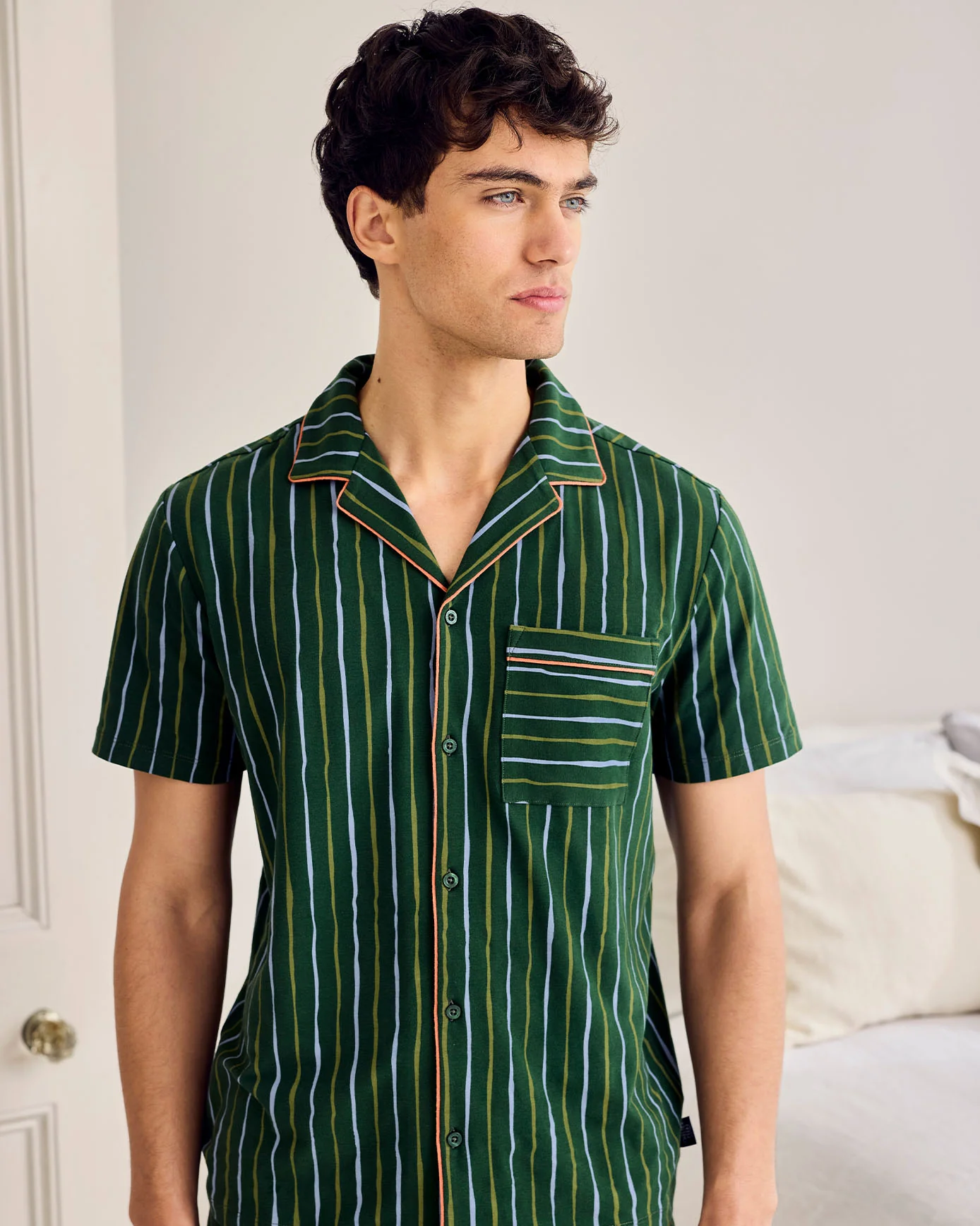 Organic Cotton Stripe Print Short Pyjama Set - Image 5