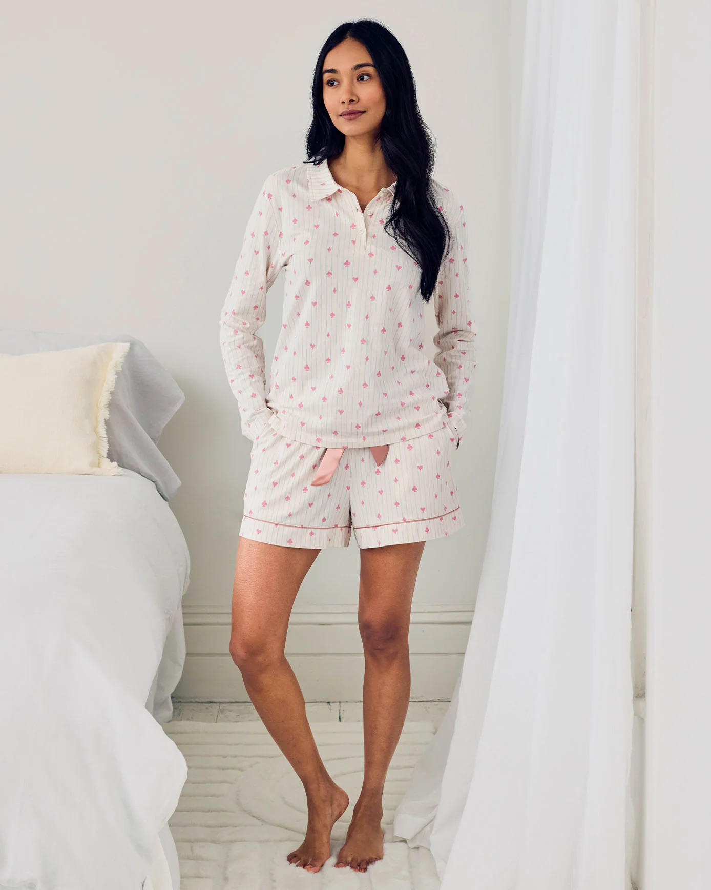 Organic Cotton Suit Stripe Print Short Pyjama Set - Image 2